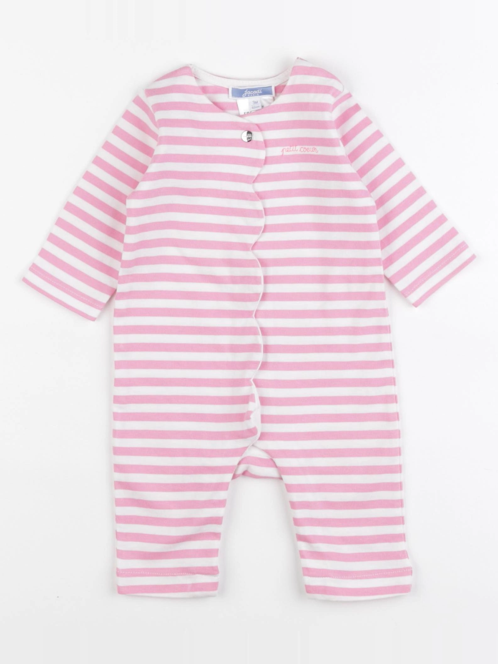 Jacadi - combinaison blanc, rose - 3 mois