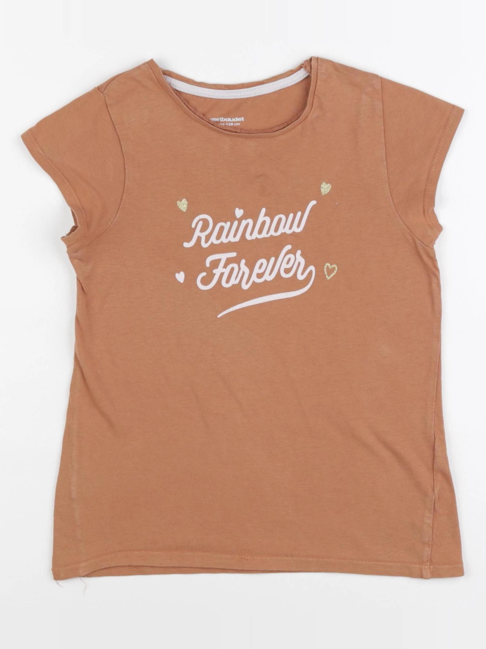 Vertbaudet - tee-shirt marron - 8 ans