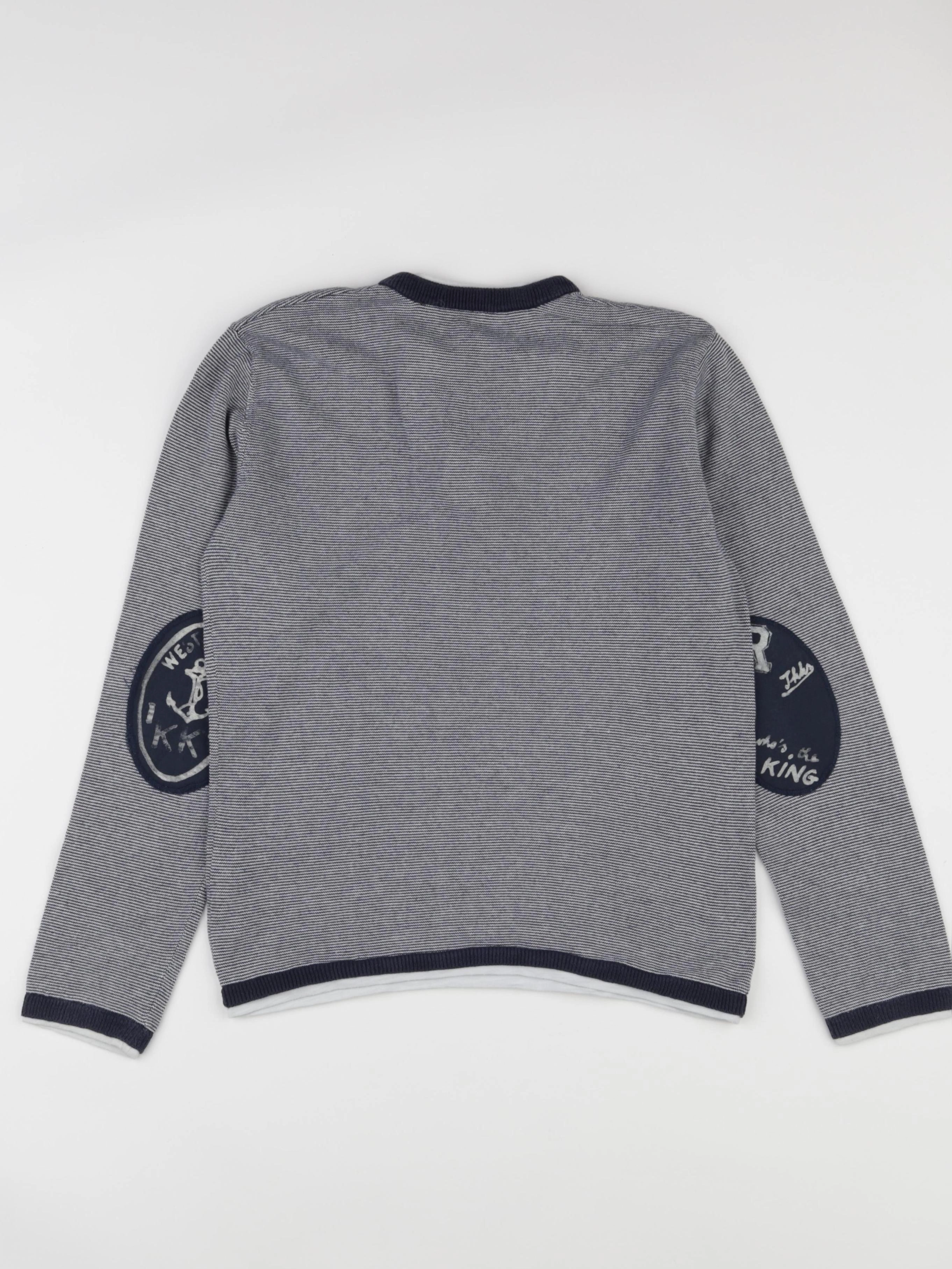 IKKS - pull bleu, blanc - 10 ans