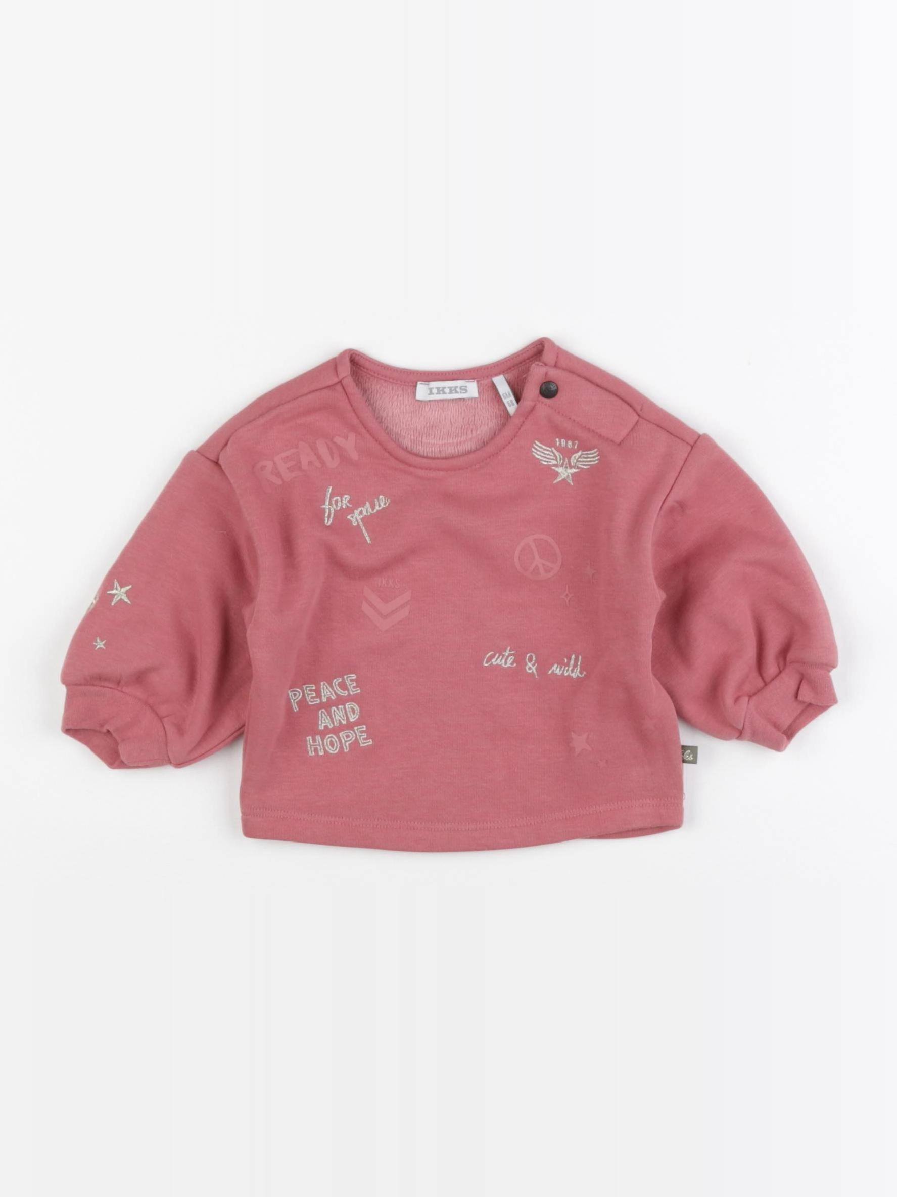 IKKS - sweat rose - 6 mois