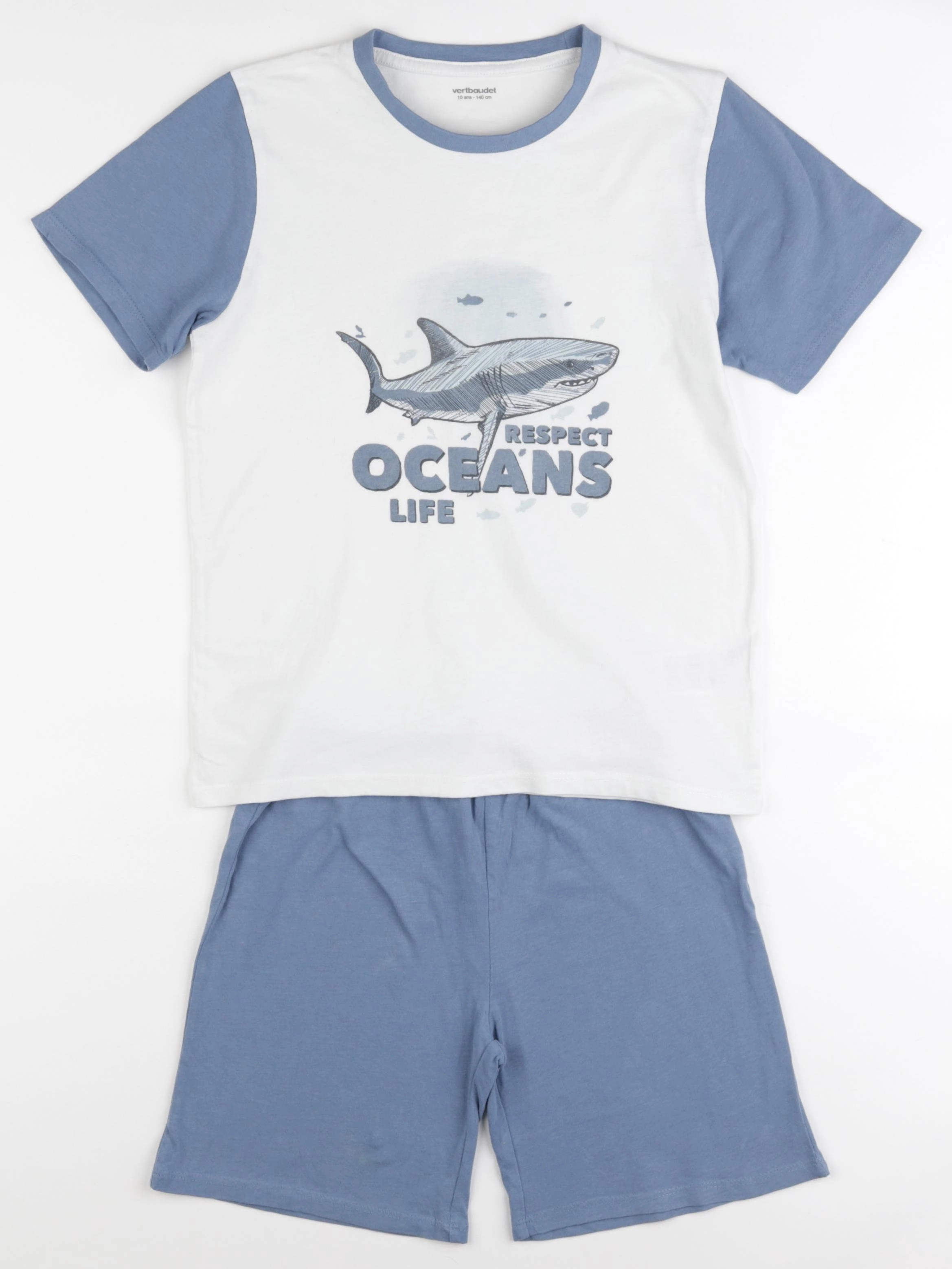 Vertbaudet - pyjama coton bleu - 10 ans