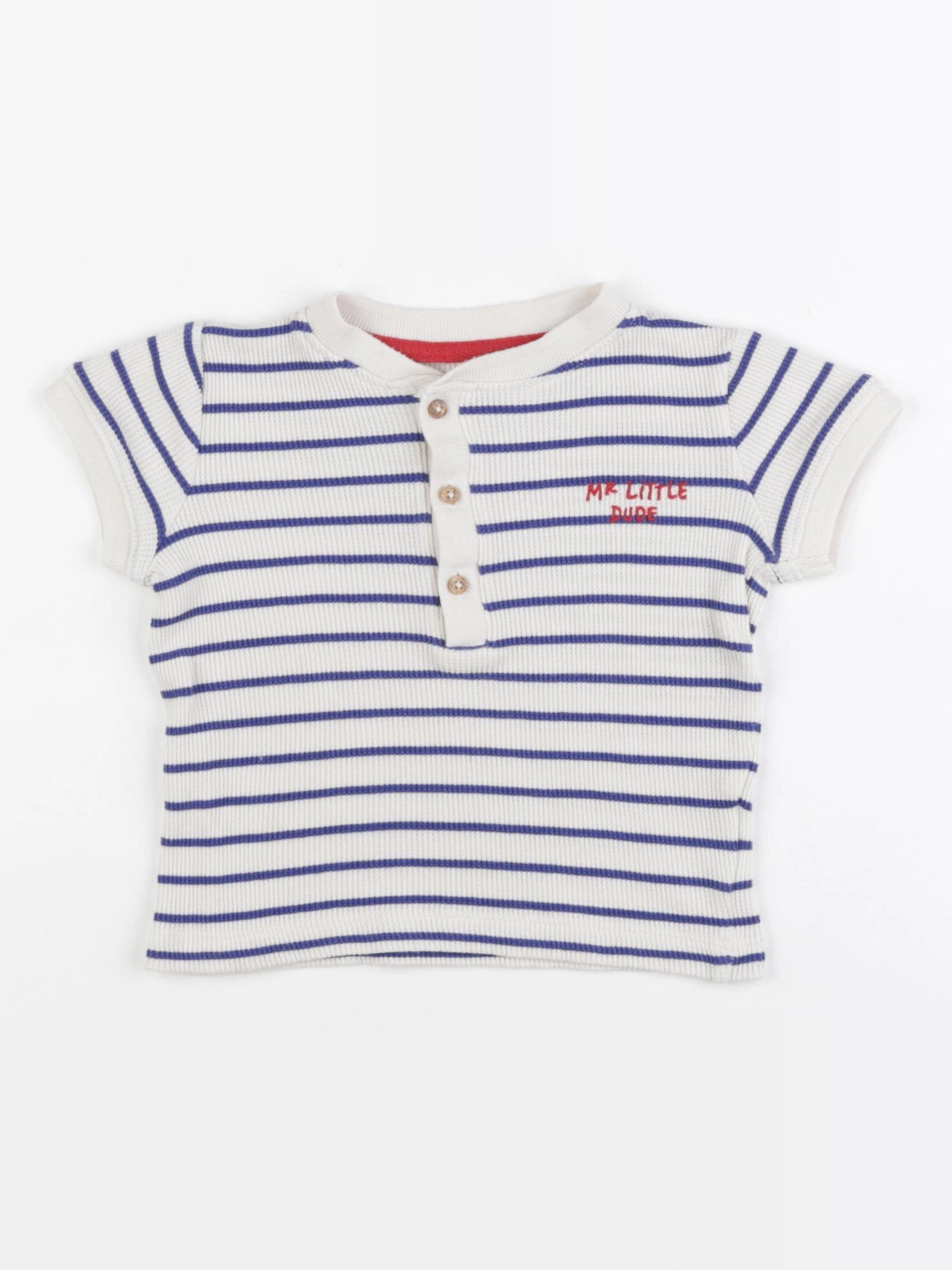 Monoprix - tee-shirt blanc, bleu - 24 mois