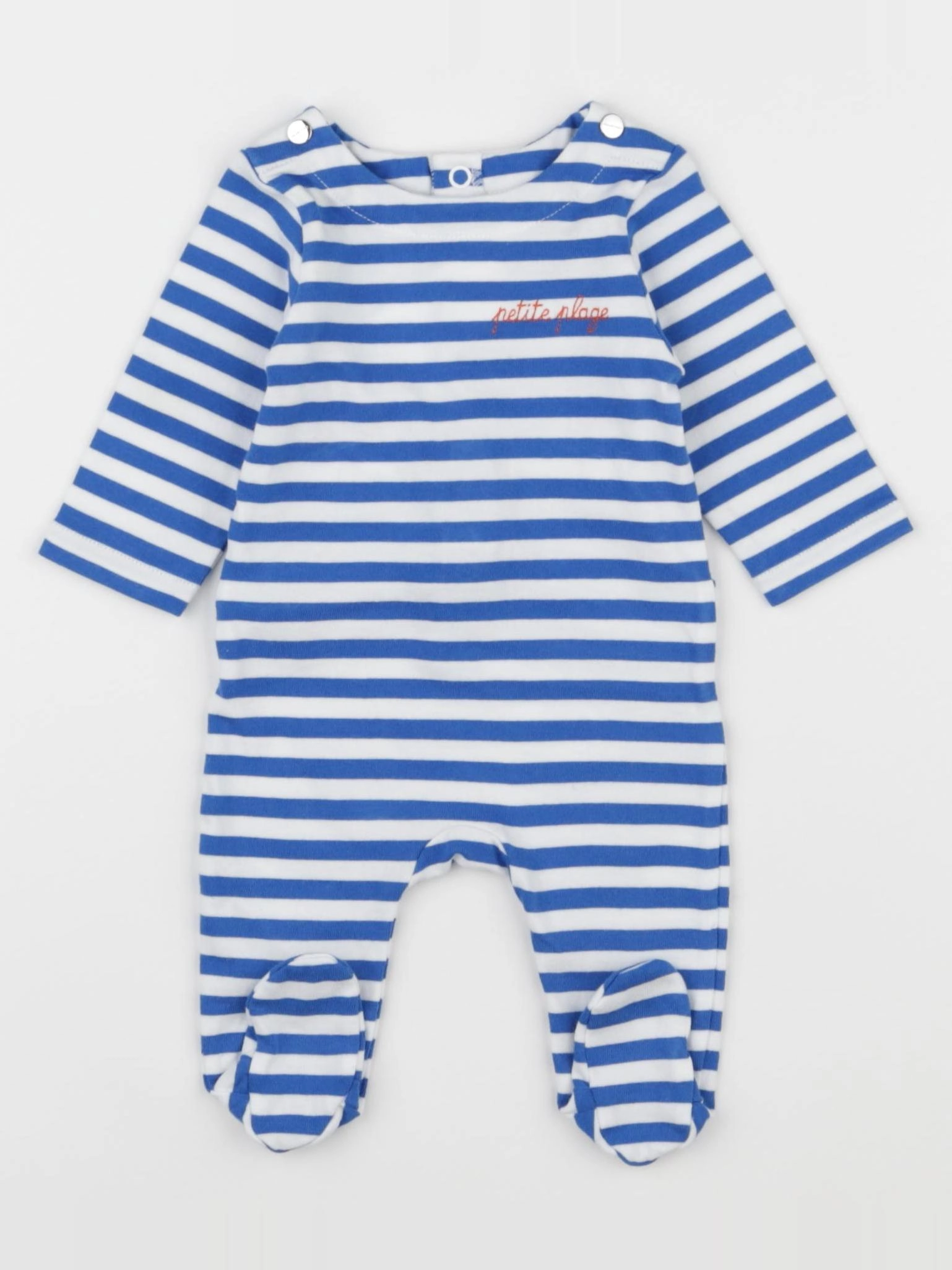 Jacadi - pyjama coton bleu - 1 mois
