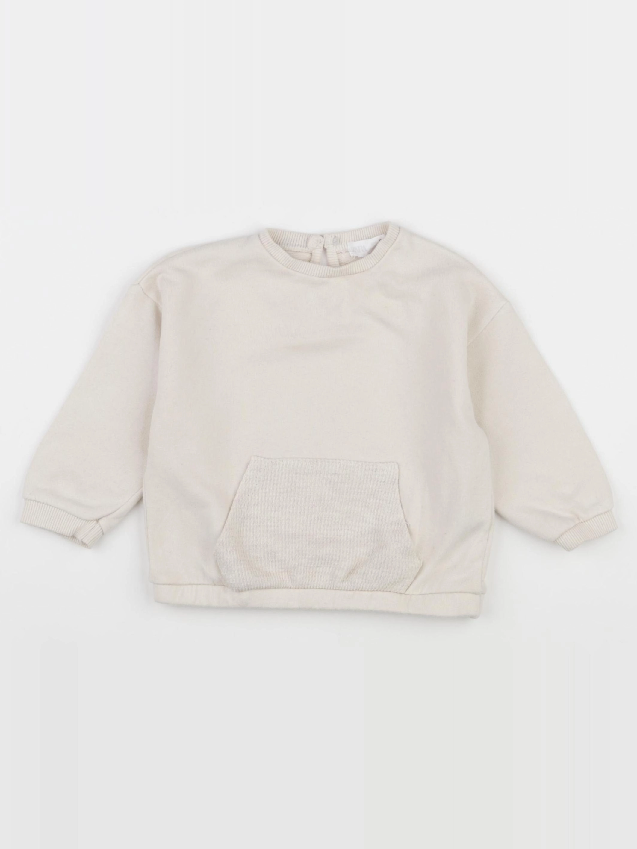 Zara - sweat beige - 6/9 mois