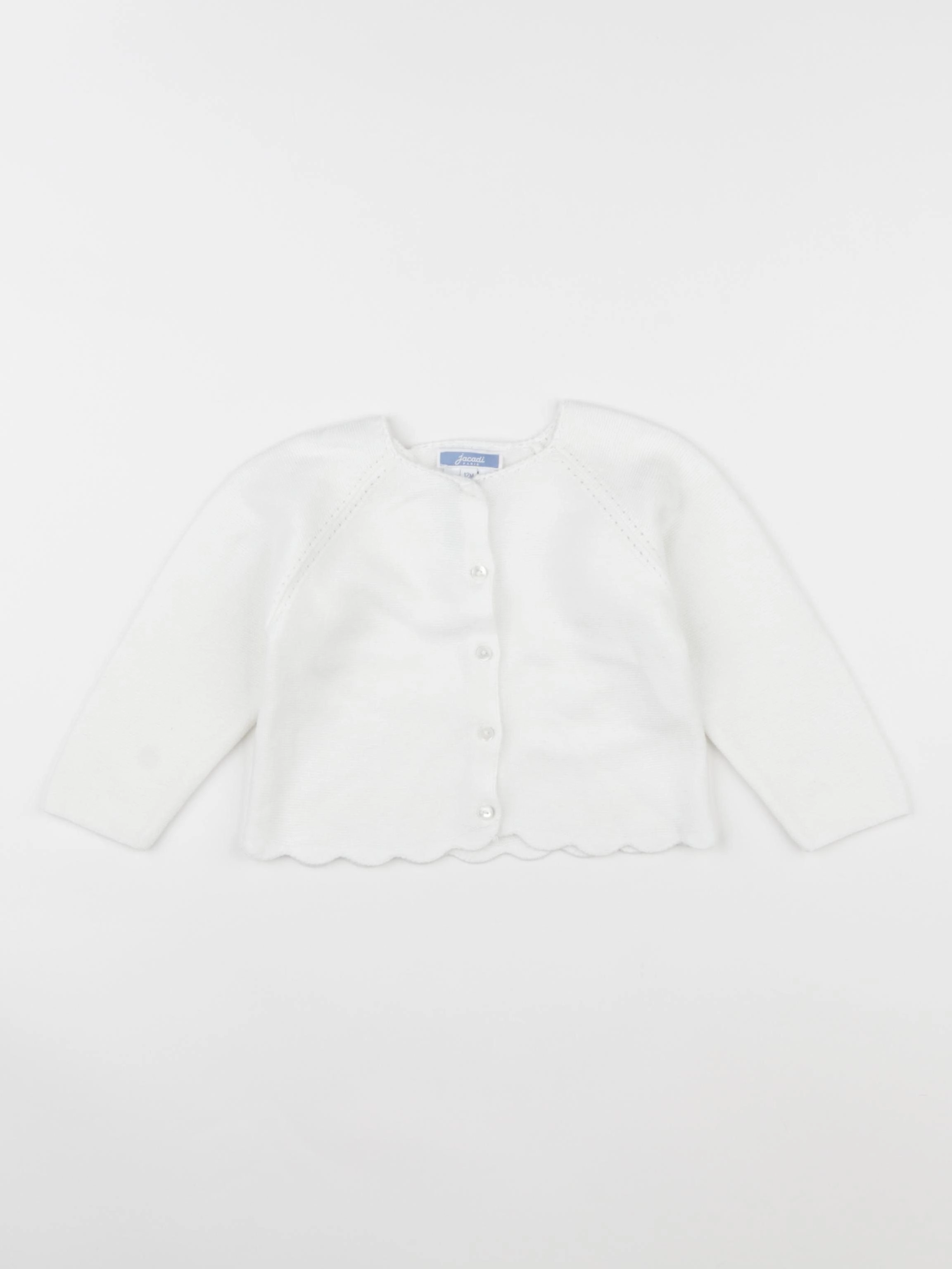 Jacadi - gilet blanc - 12 mois