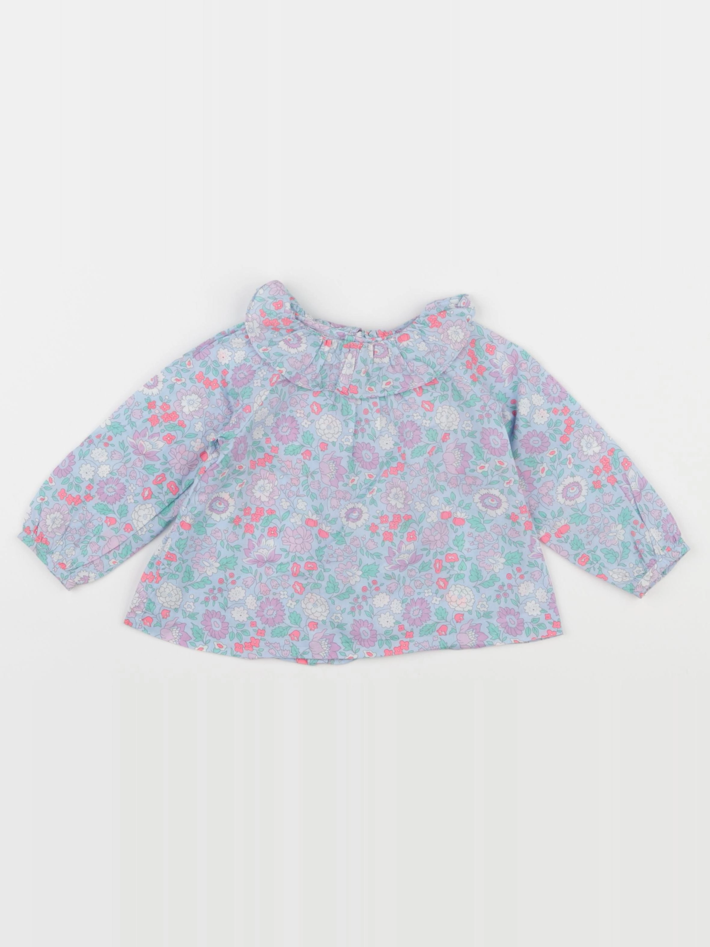 Jacadi - blouse liberty bleu - 12 mois