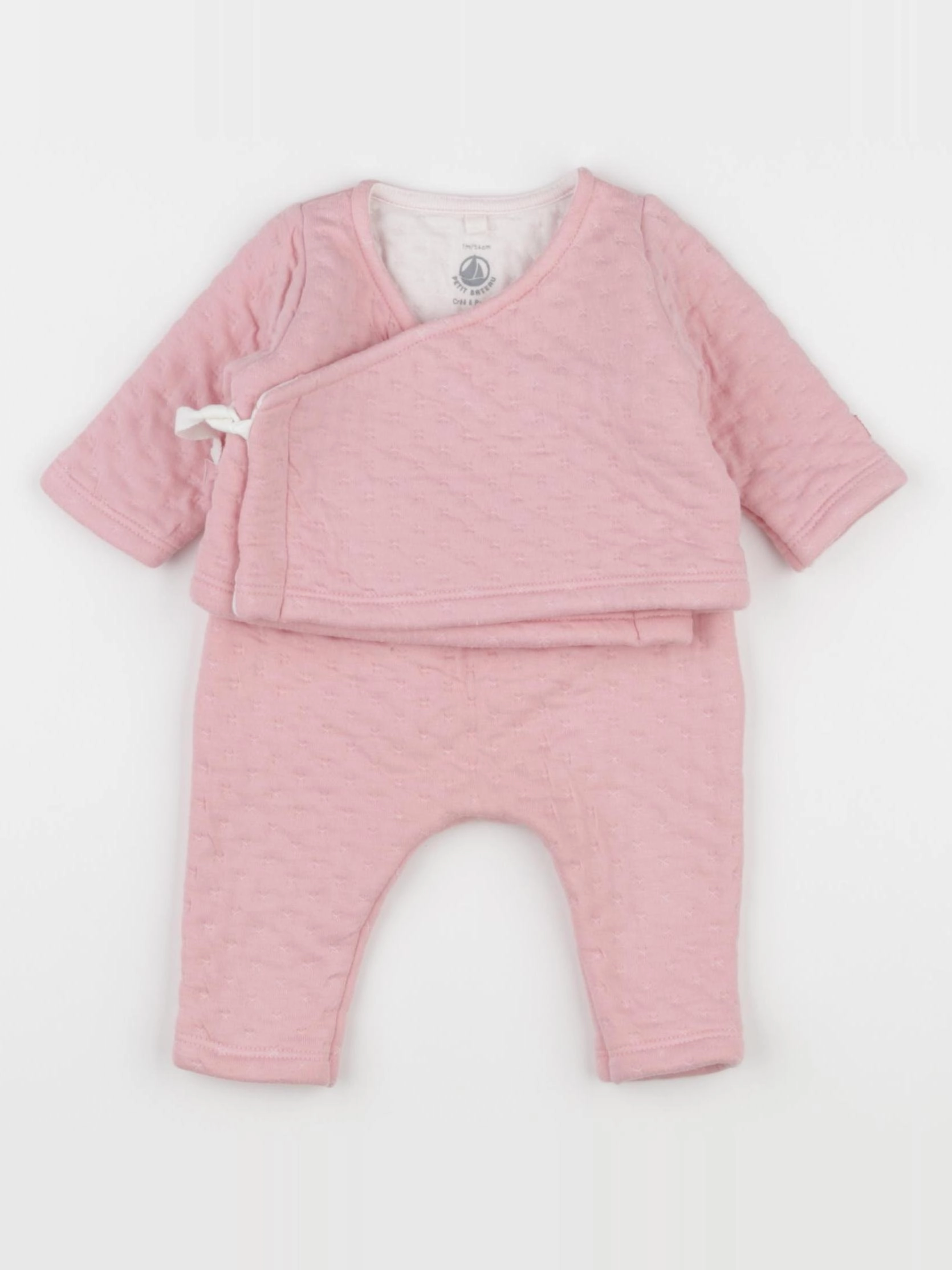Petit Bateau - ensemble rose - 1 mois
