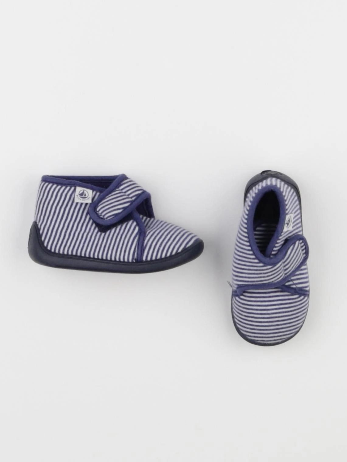 Petit Bateau - chaussons bleu, blanc - pointure 21