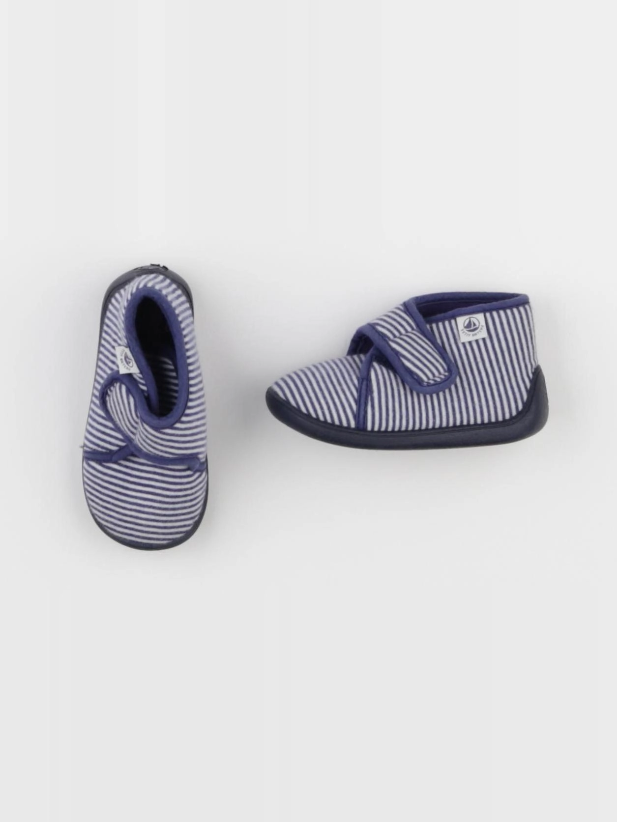 Petit Bateau - chaussons bleu, blanc - pointure 21