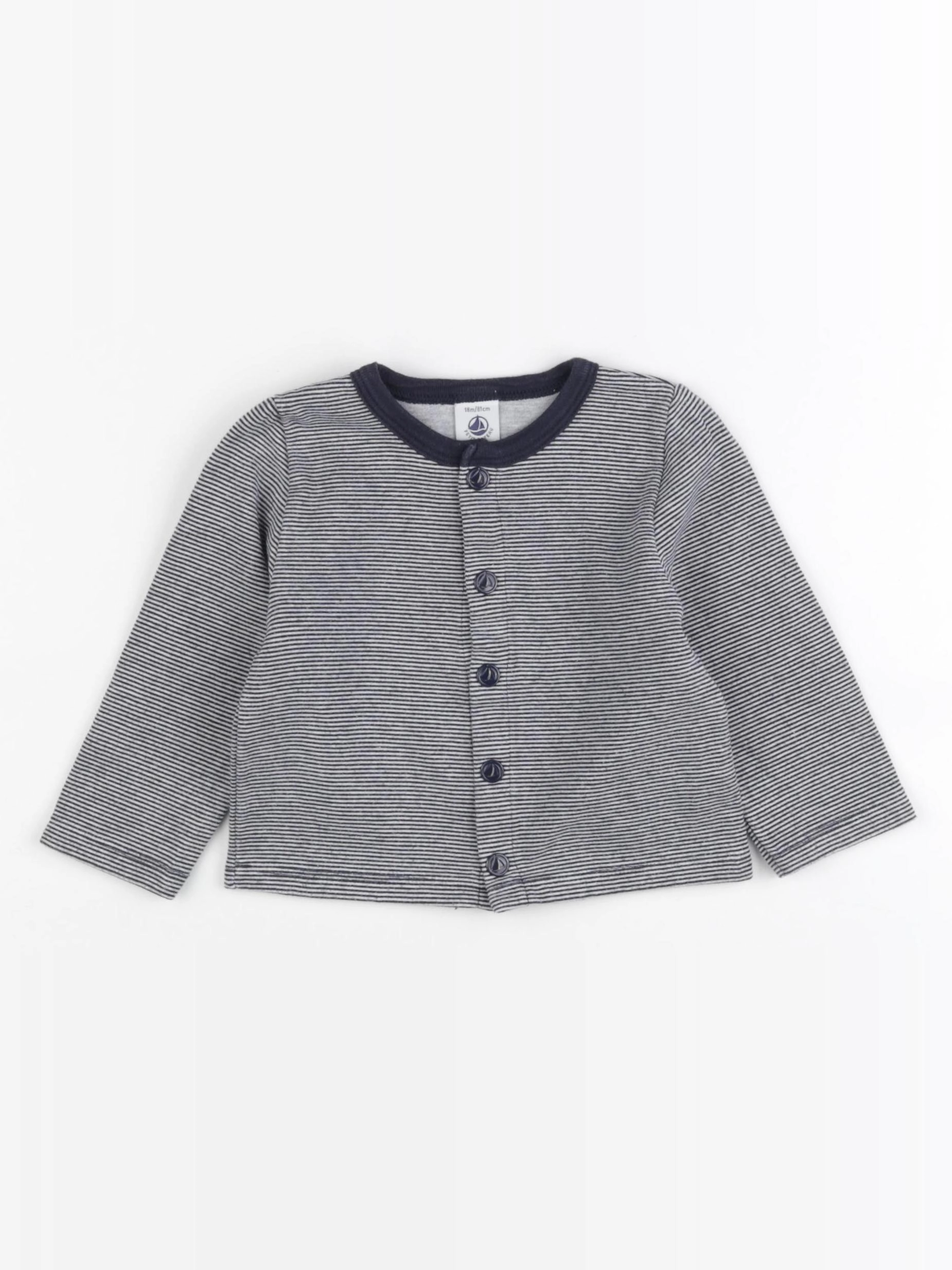 Petit Bateau - sweat bleu - 18 mois