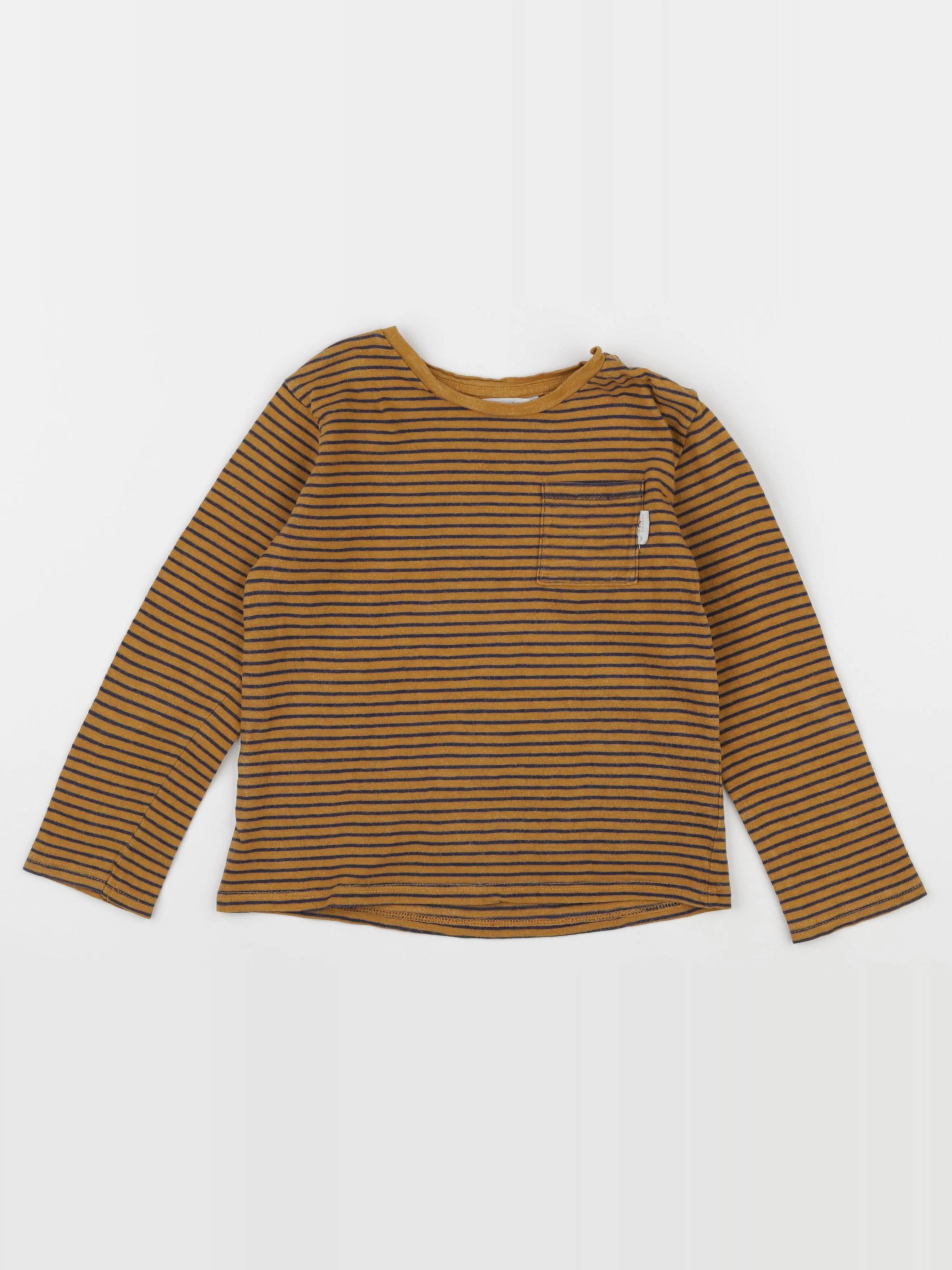 Mango - tee-shirt jaune, bleu - 3/4 ans