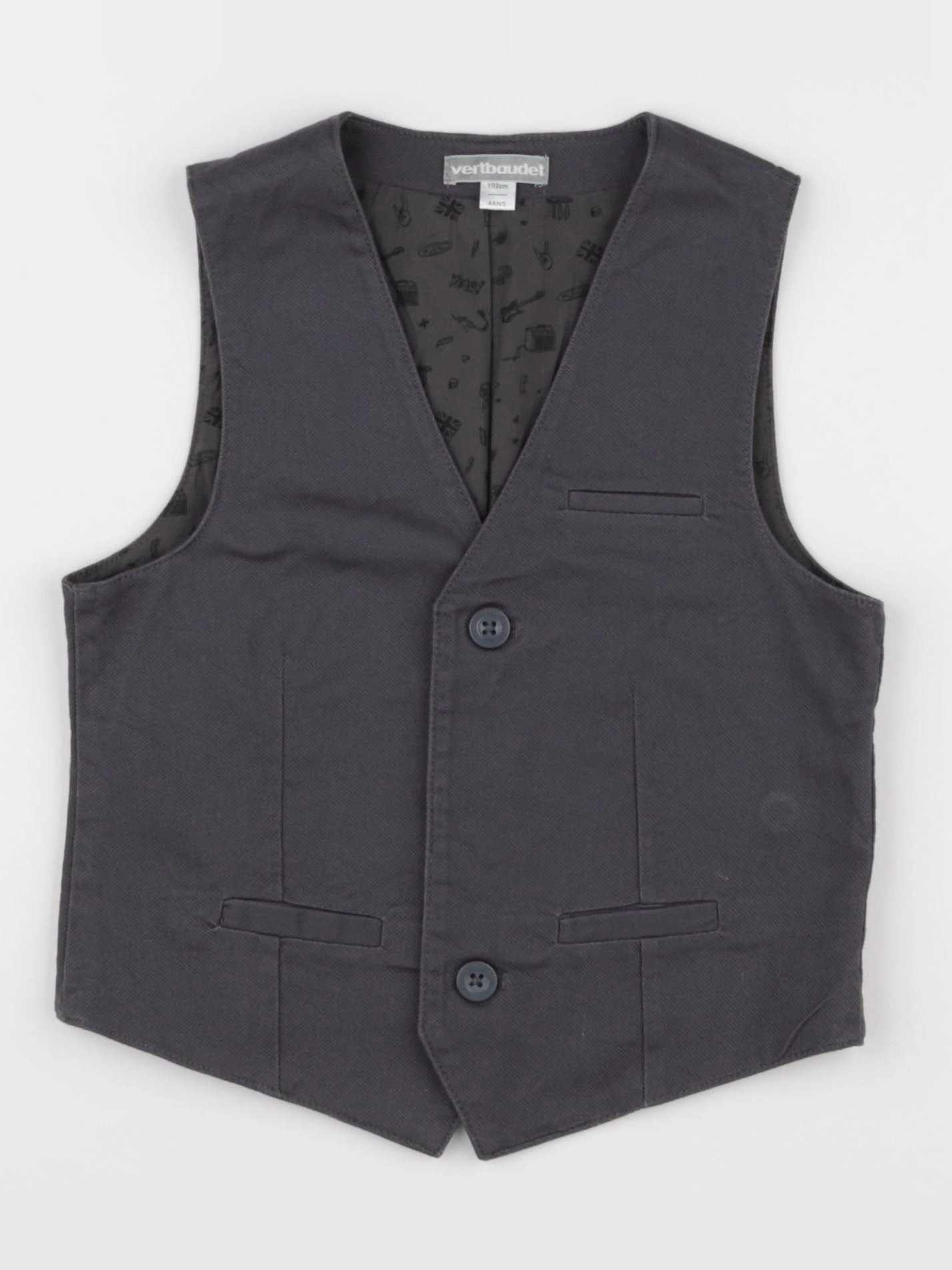 Vertbaudet - gilet gris - 4 ans