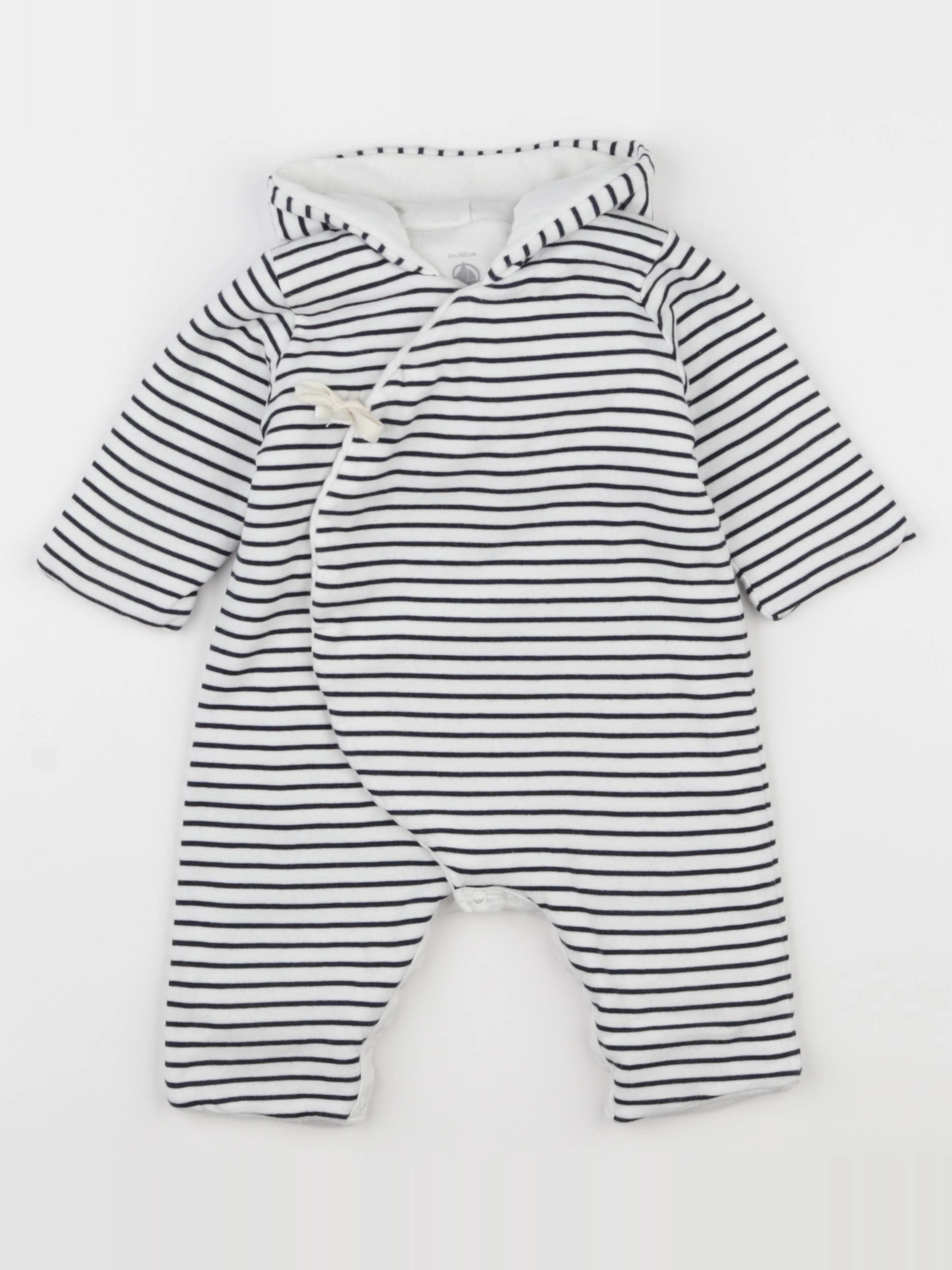 Petit Bateau - combinaison blanc, bleu - 3 mois