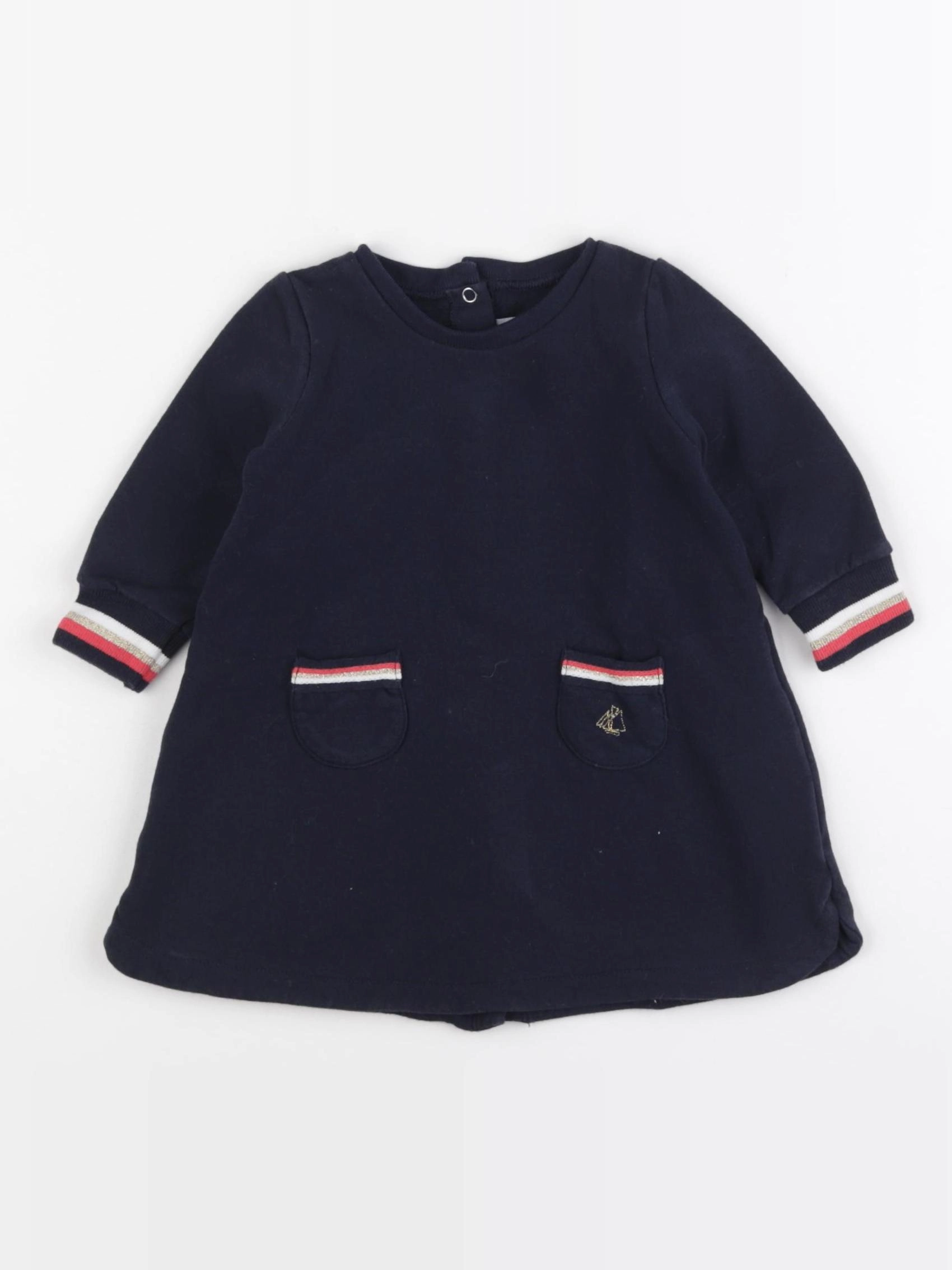 Petit Bateau - robe bleu - 6 mois