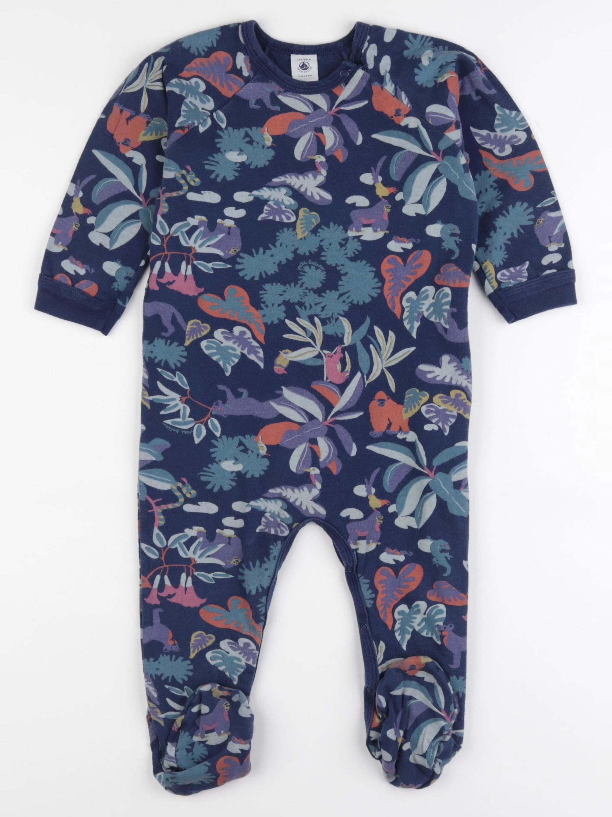 Petit Bateau - pyjama coton bleu - 24 mois