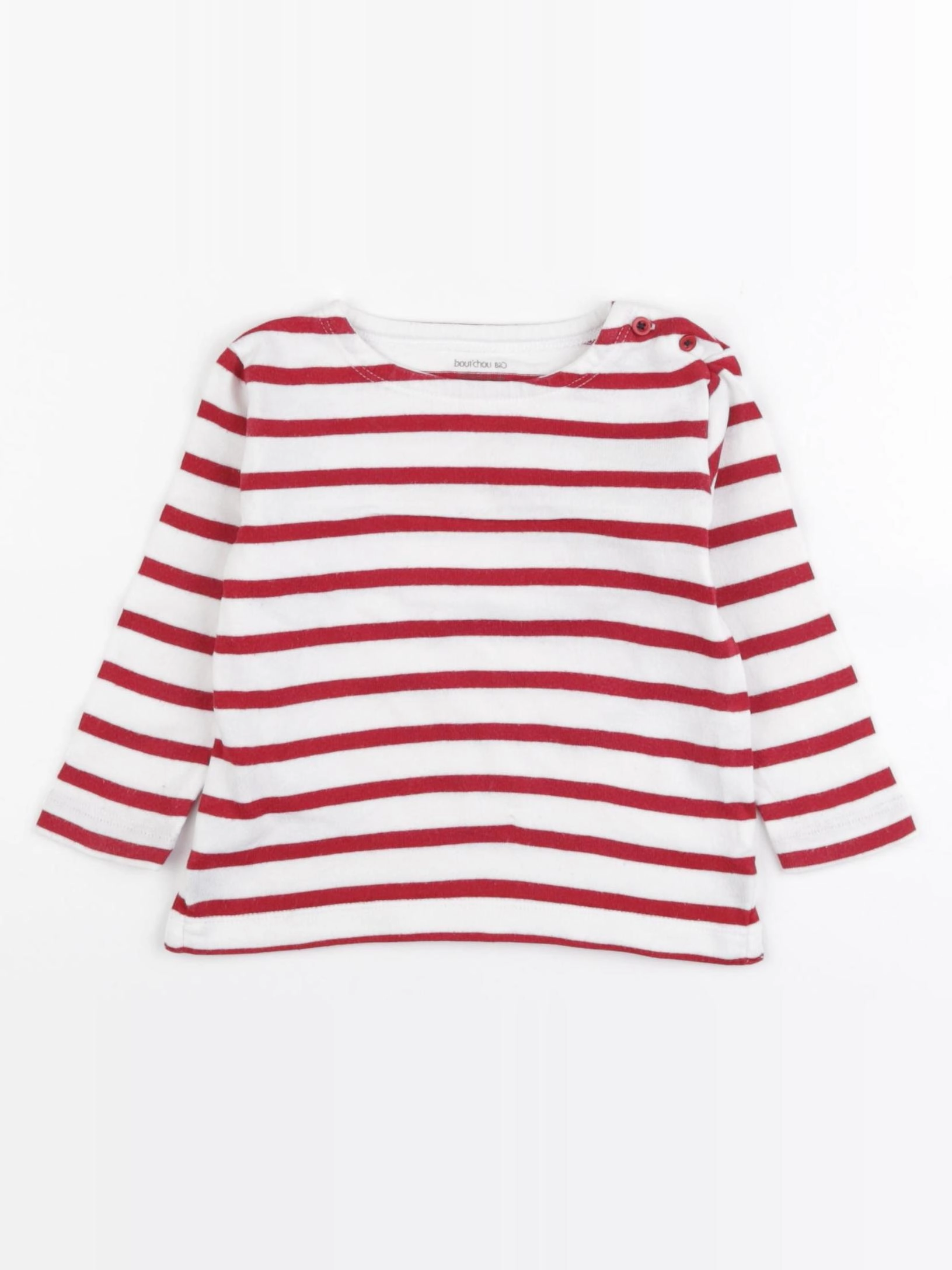 Boutchou - tee-shirt blanc, rouge - 9 mois