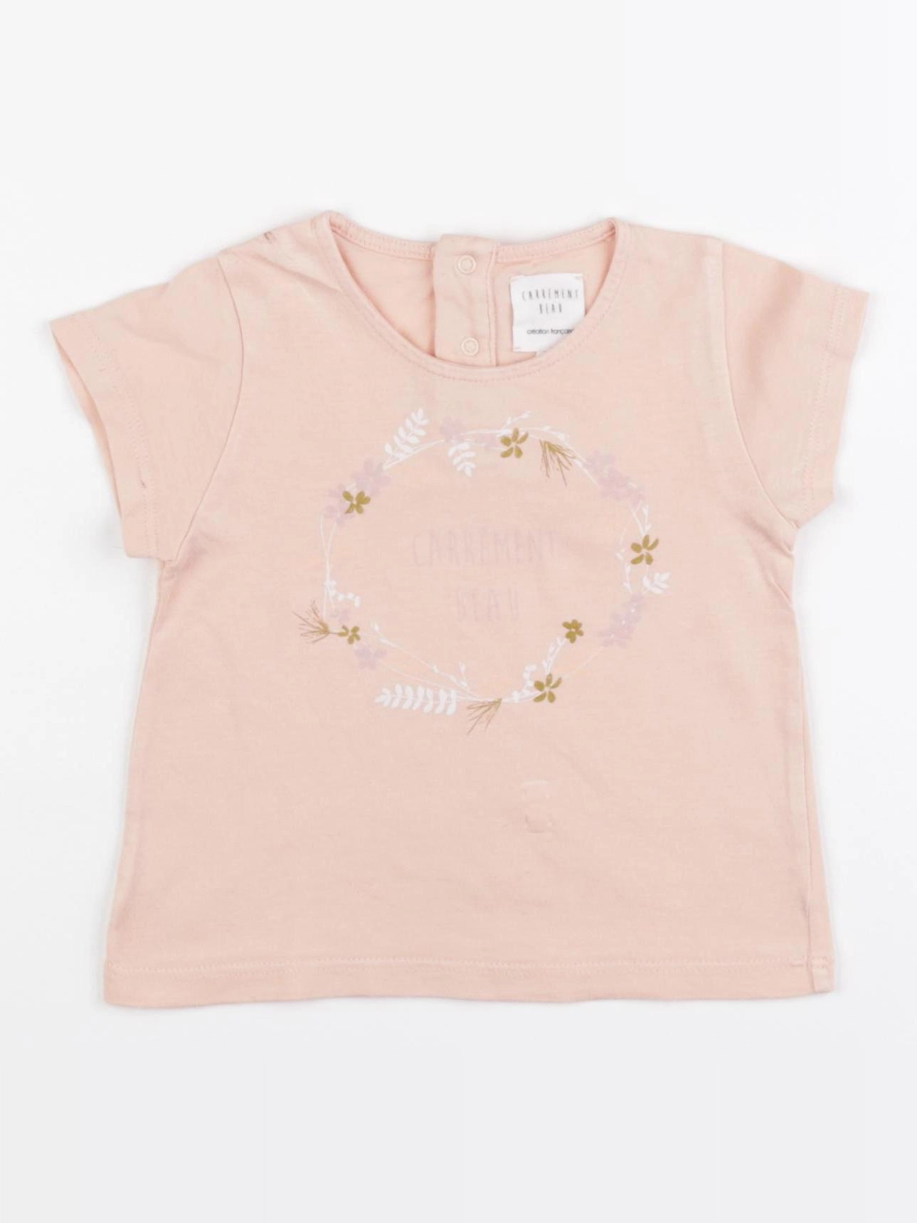 Carrément Beau - tee-shirt orange - 12 mois