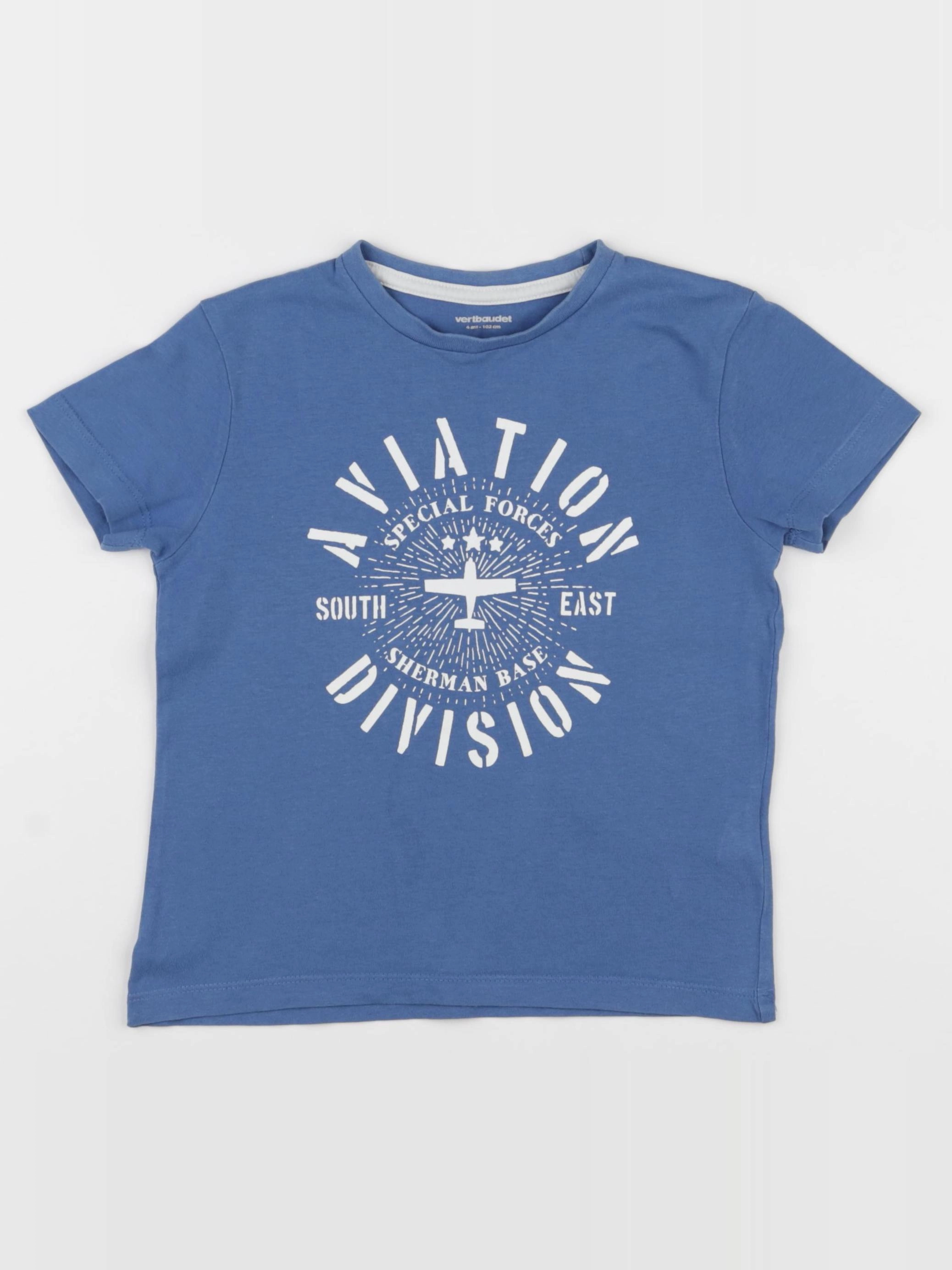 Vertbaudet - tee-shirt bleu - 4 ans