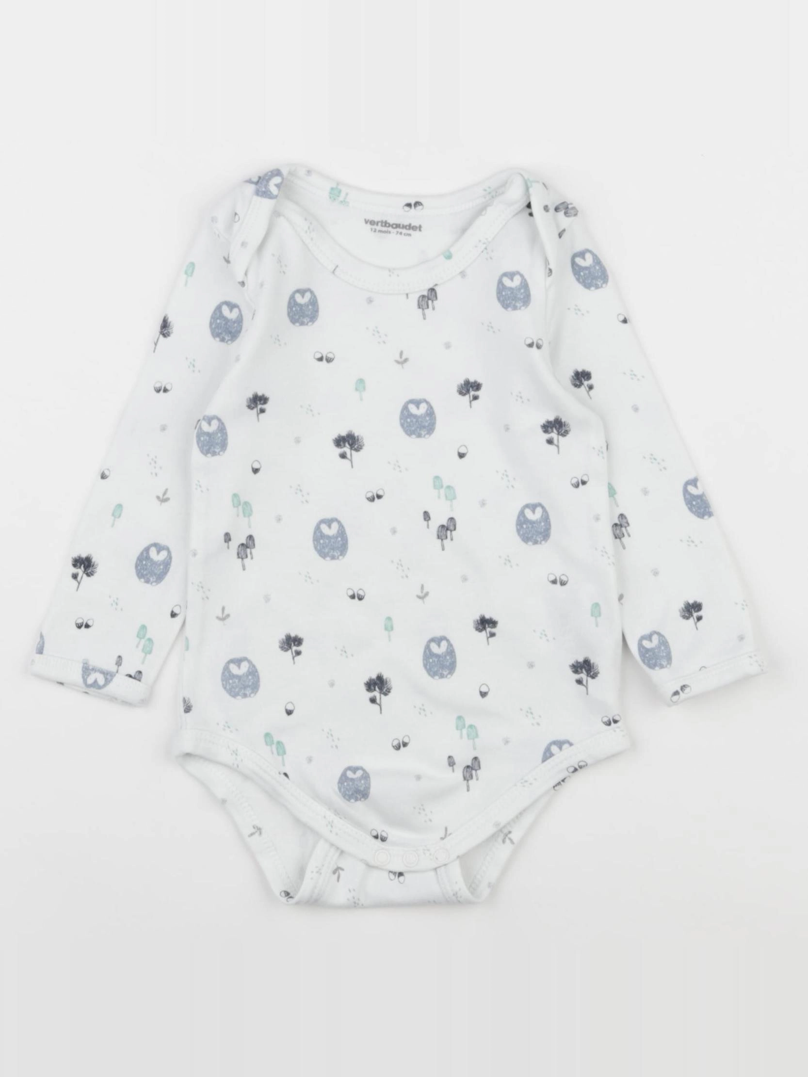 Vertbaudet - body bleu - 12 mois