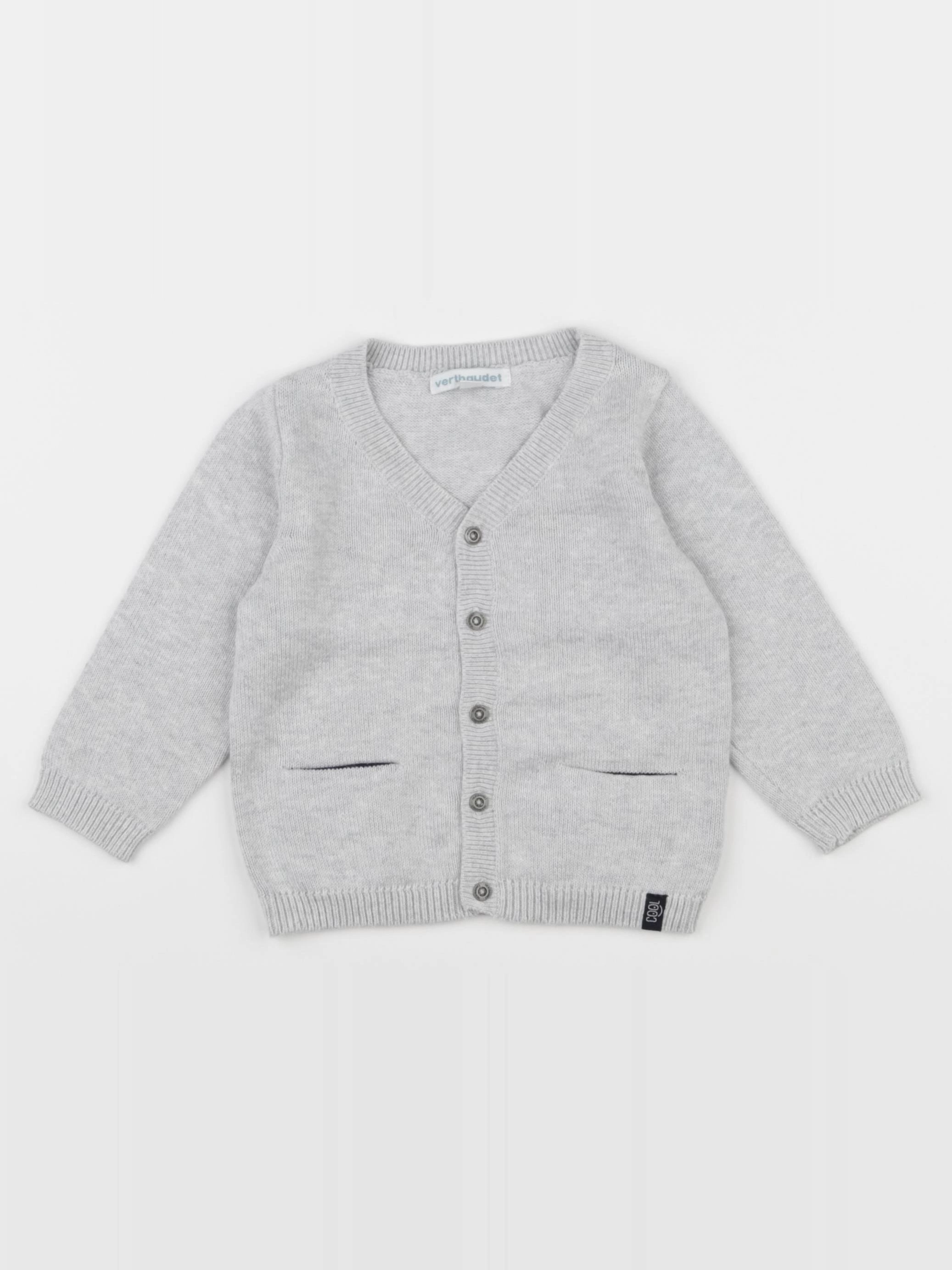Vertbaudet - gilet gris - 18 mois