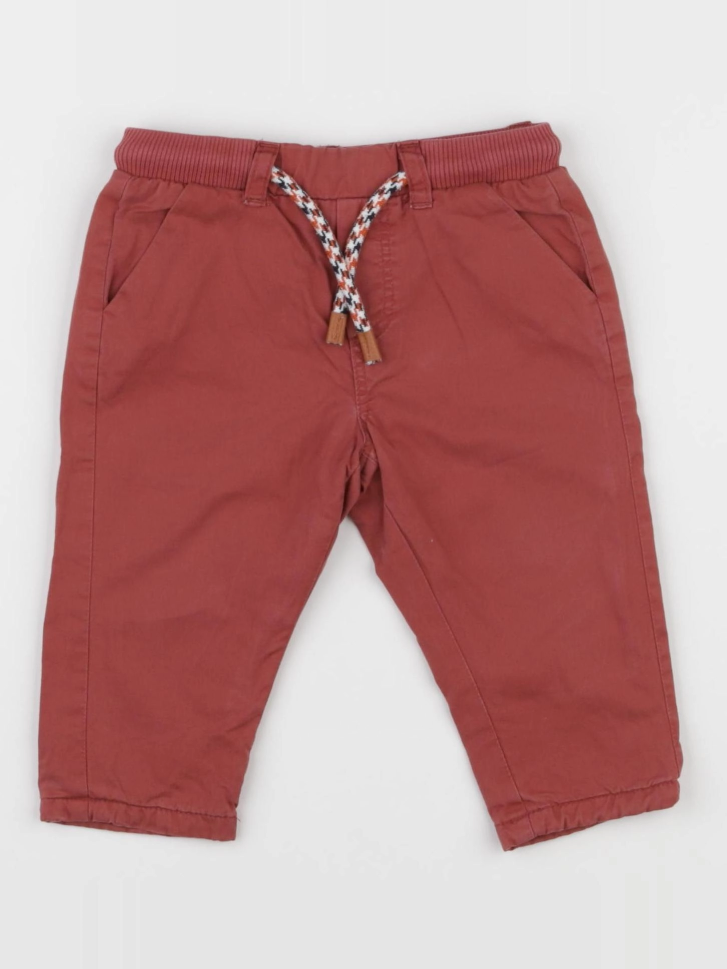 Vertbaudet - pantalon rouge - 9 mois