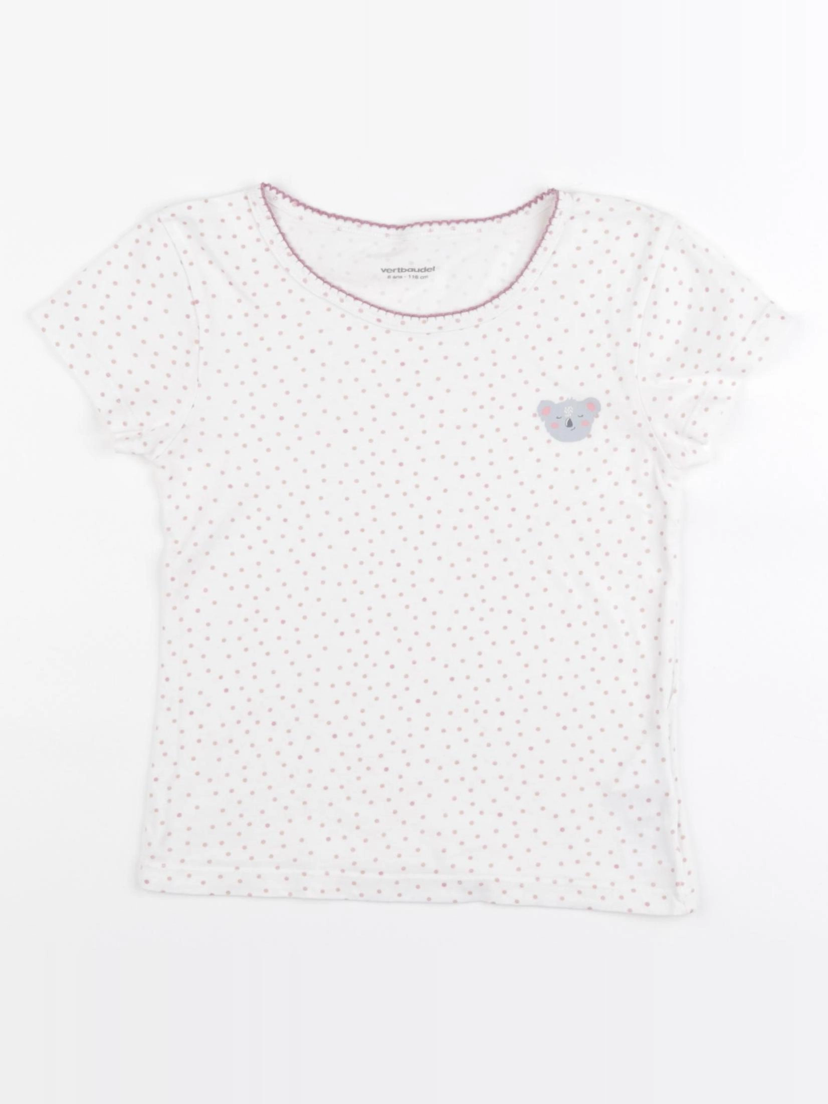 Vertbaudet - maillot de corps blanc, rose - 6 ans
