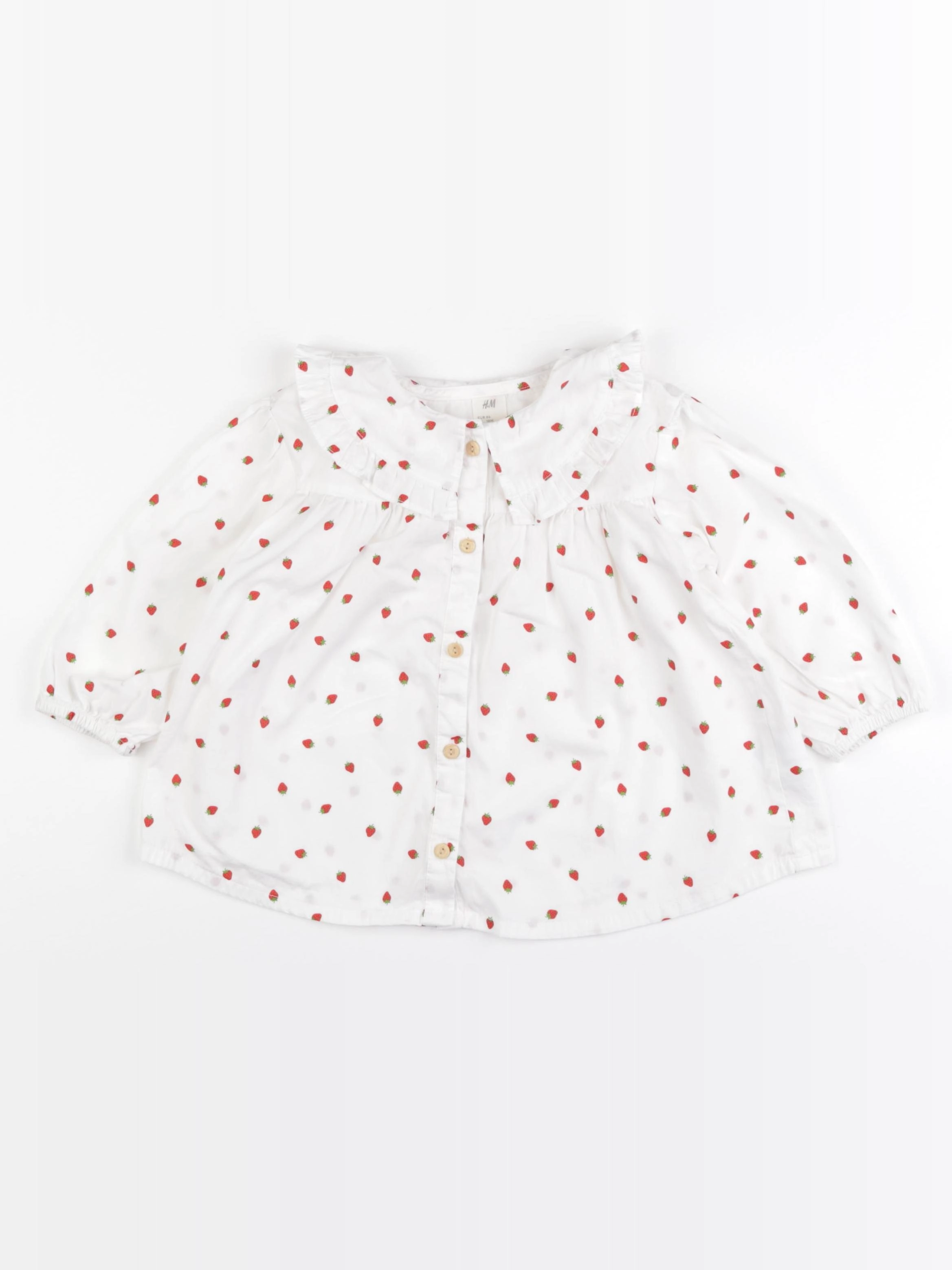 H&M - blouse blanc, rouge - 18/24 mois