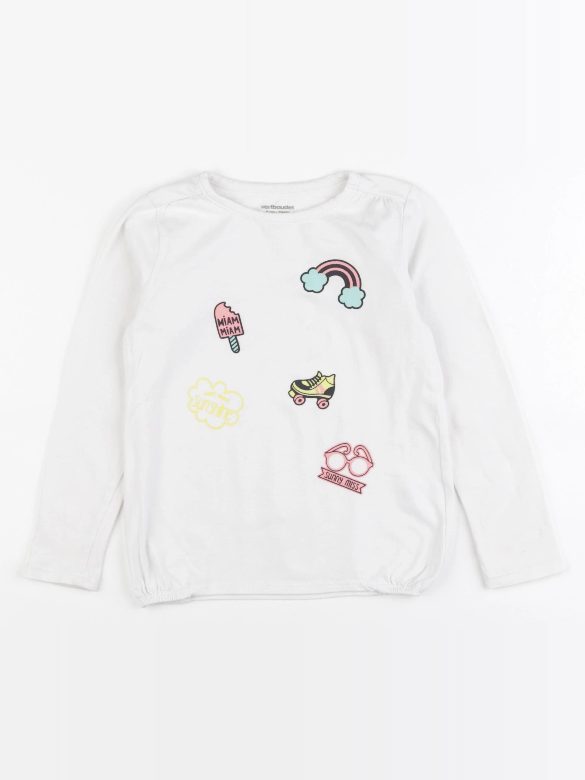 Vertbaudet - tee-shirt blanc - 6 ans