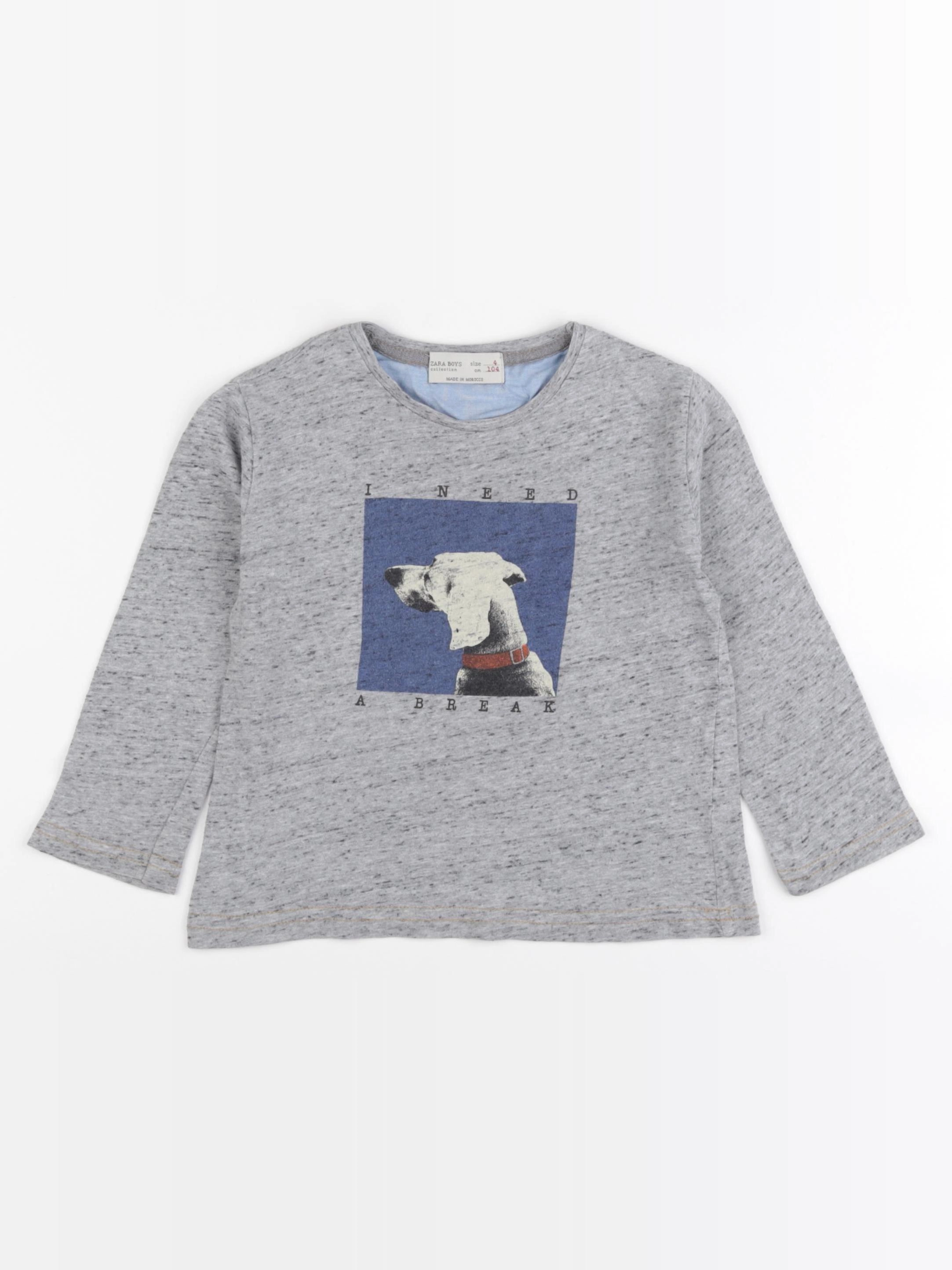 Zara - tee-shirt gris - 4 ans
