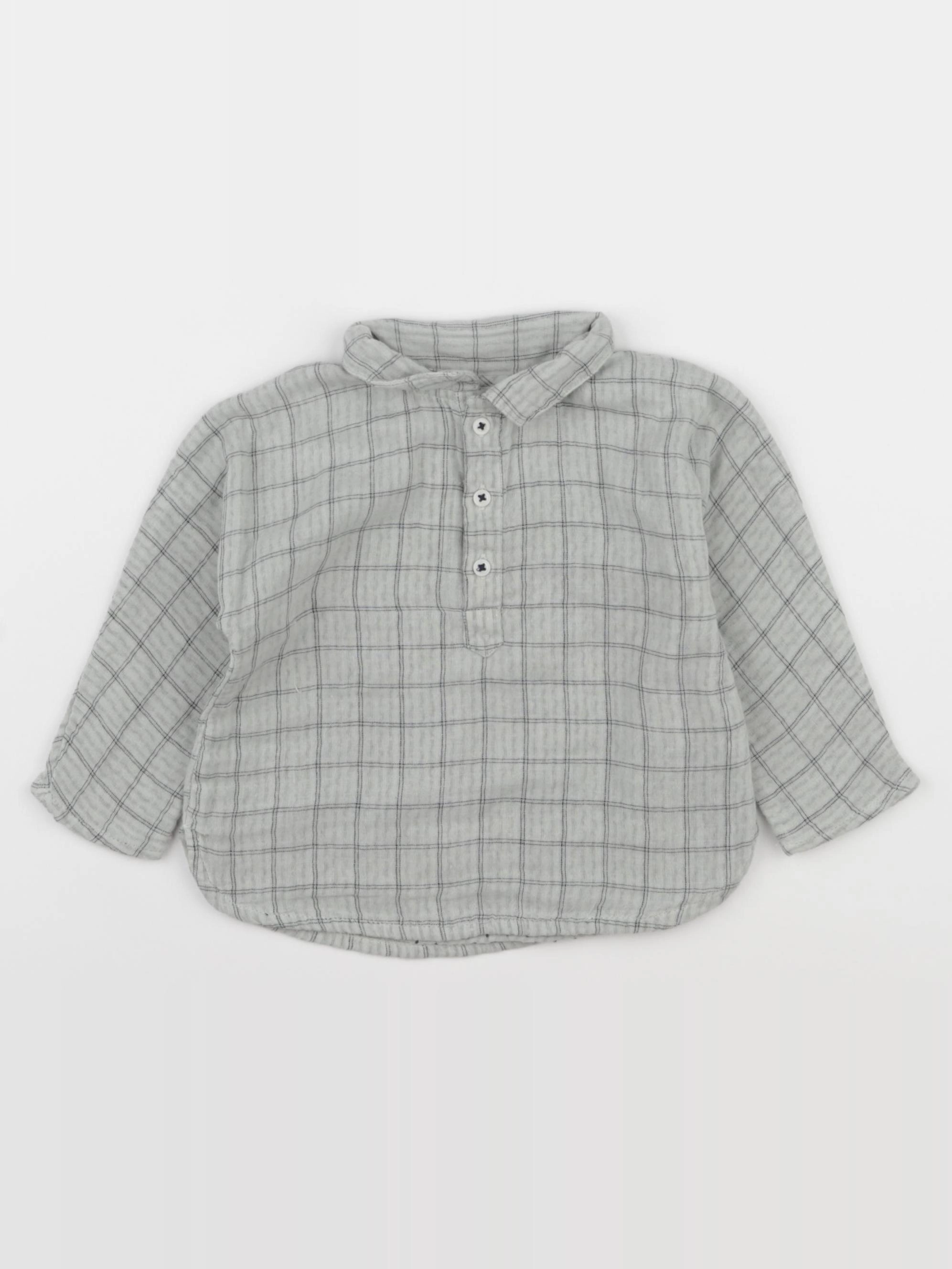 Boutchou - chemise gris - 12 mois
