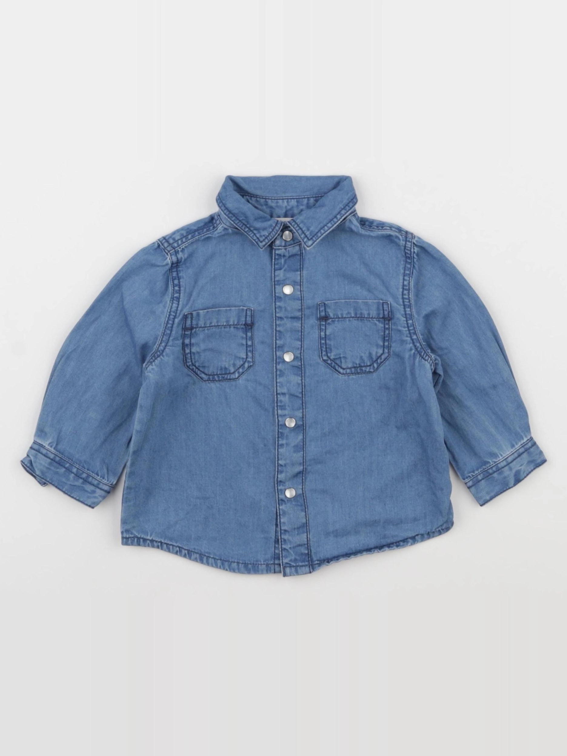 Boutchou - chemise bleu - 6 mois