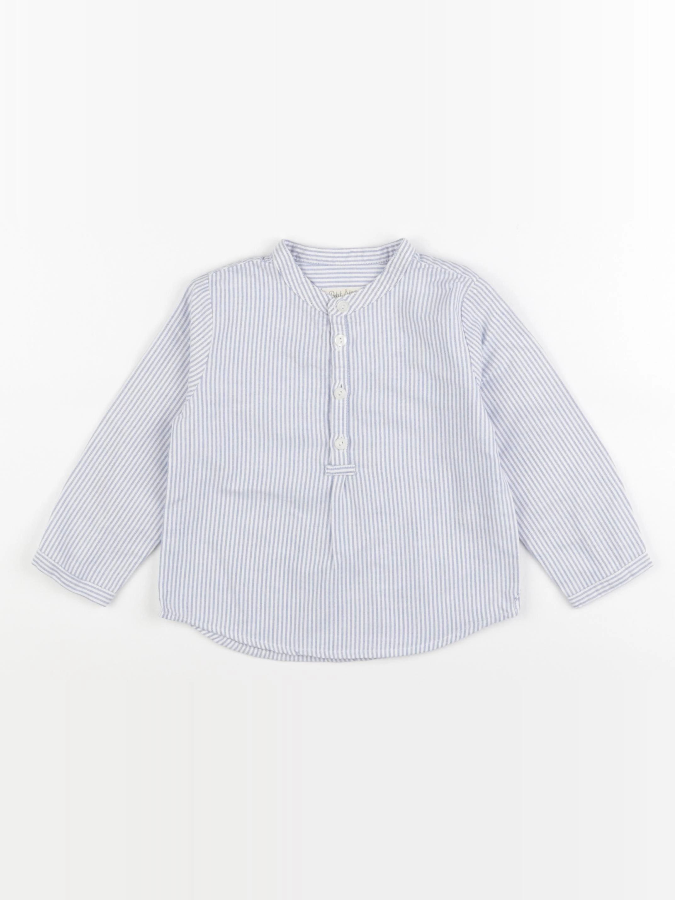 Petit Sézane  - chemise blanc, bleu - 24 mois