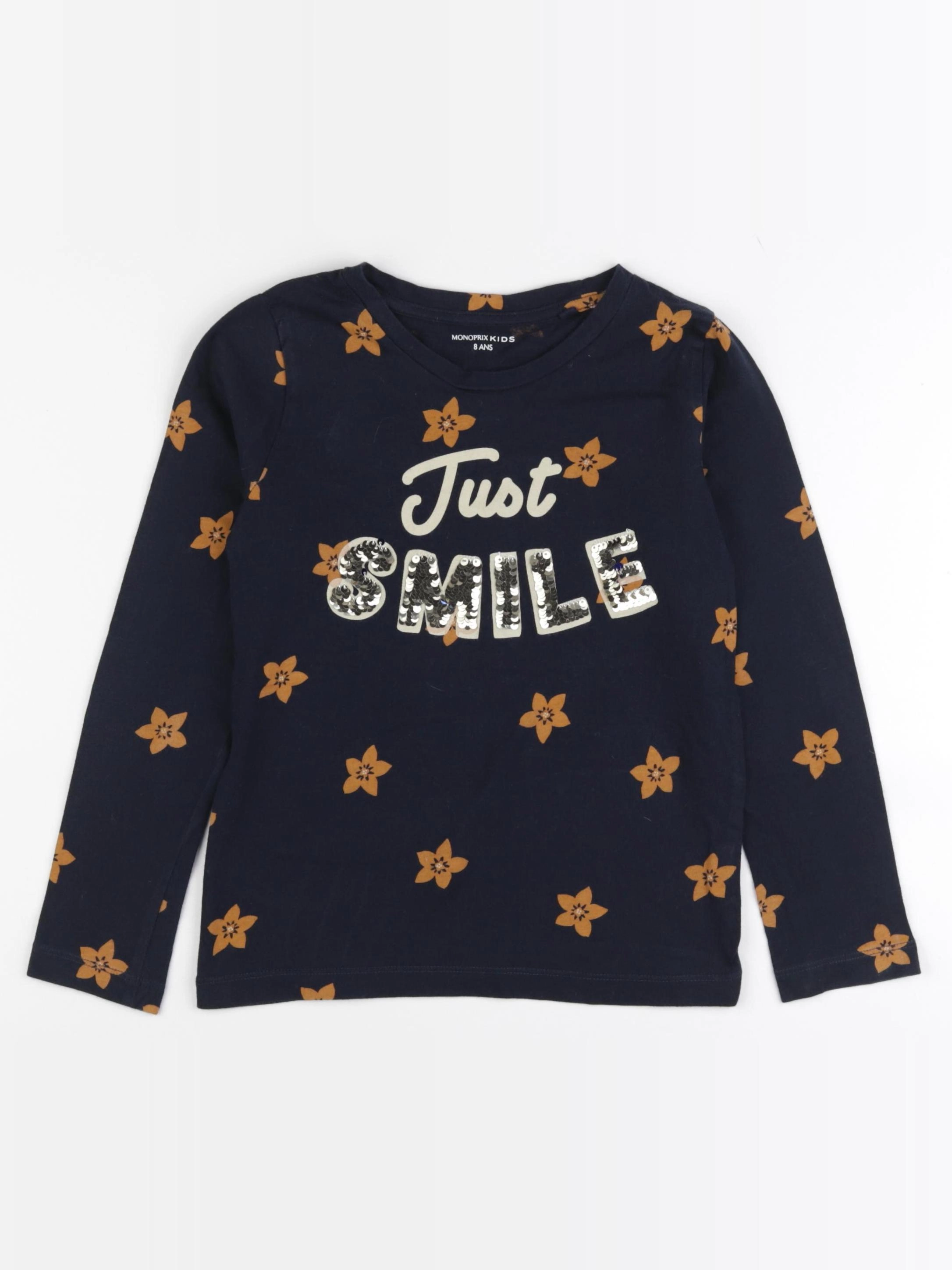 Monoprix - tee-shirt bleu, or - 8 ans