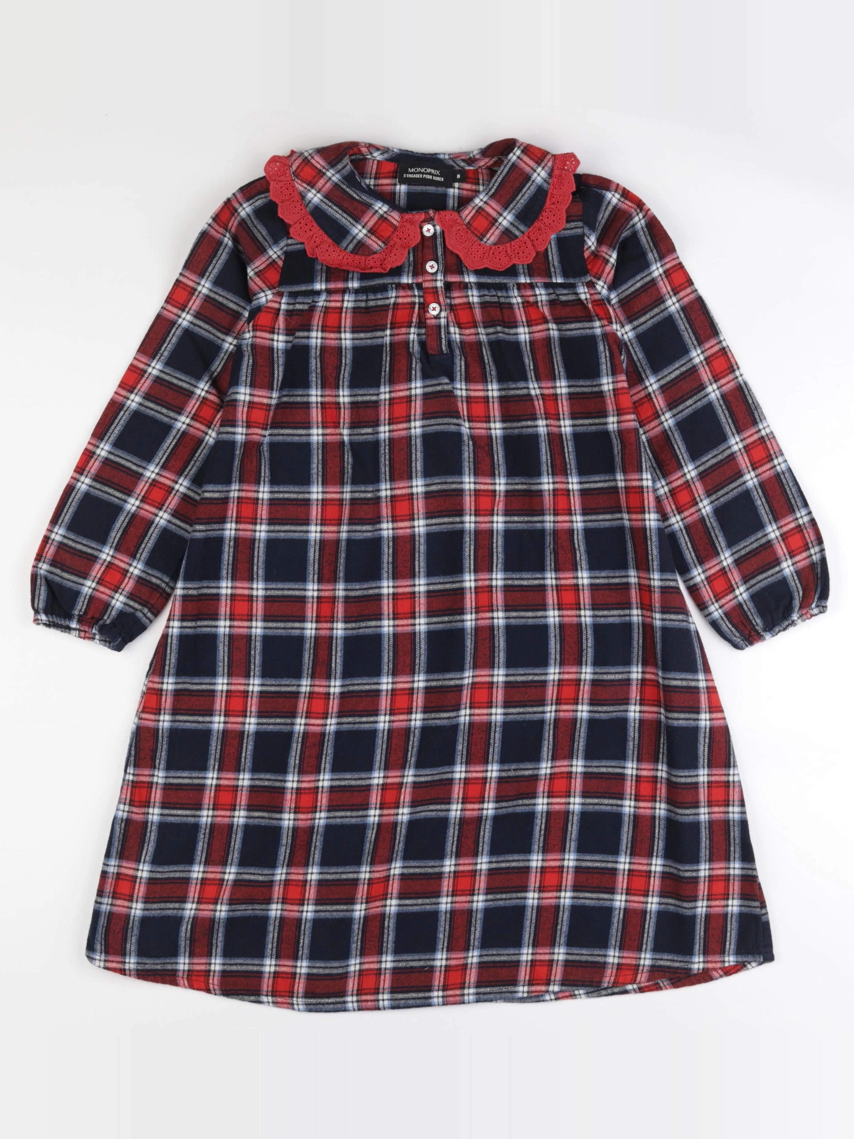 Monoprix - robe bleu, rouge - 8 ans