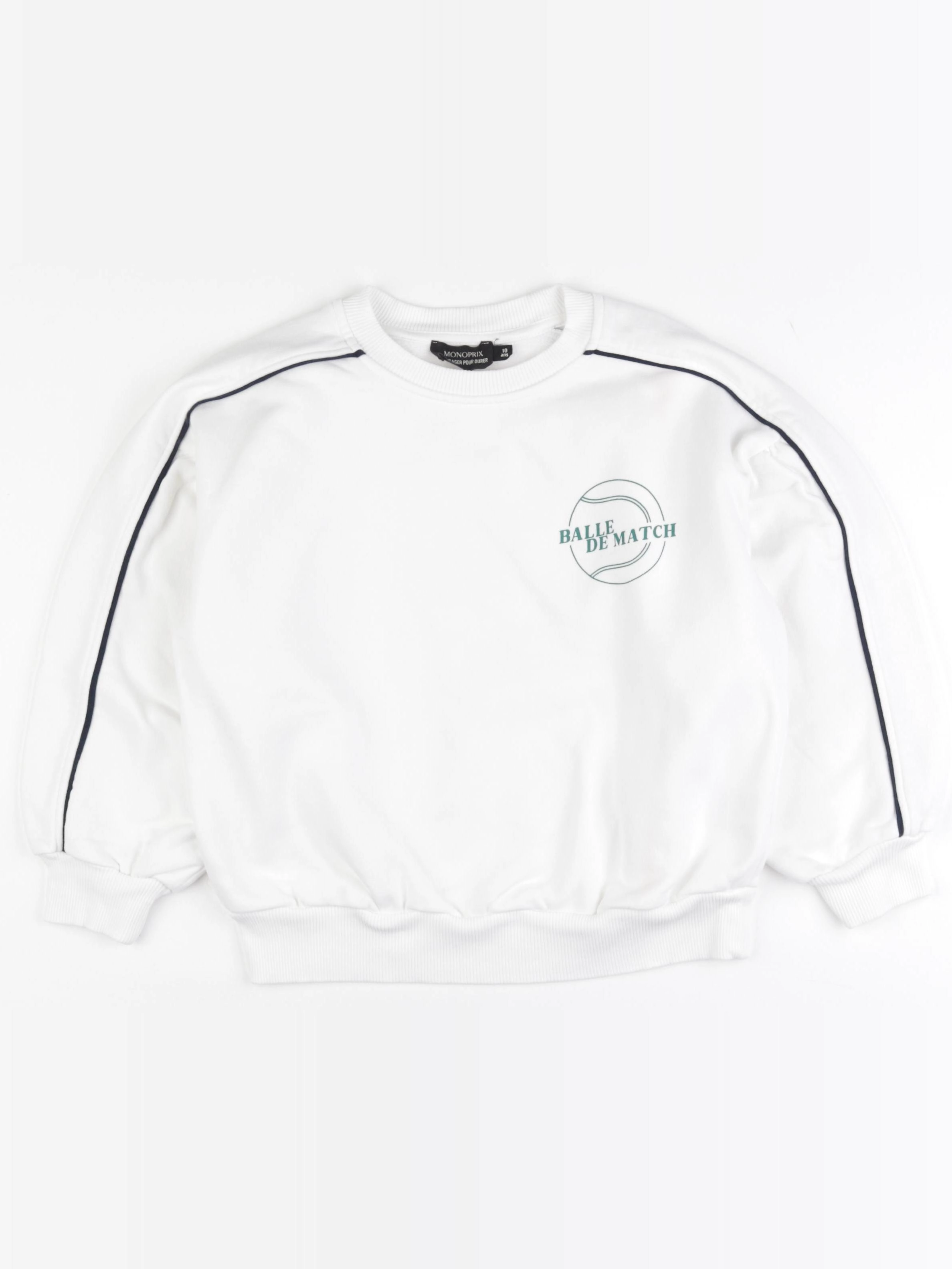 Monoprix - sweat blanc - 10 ans