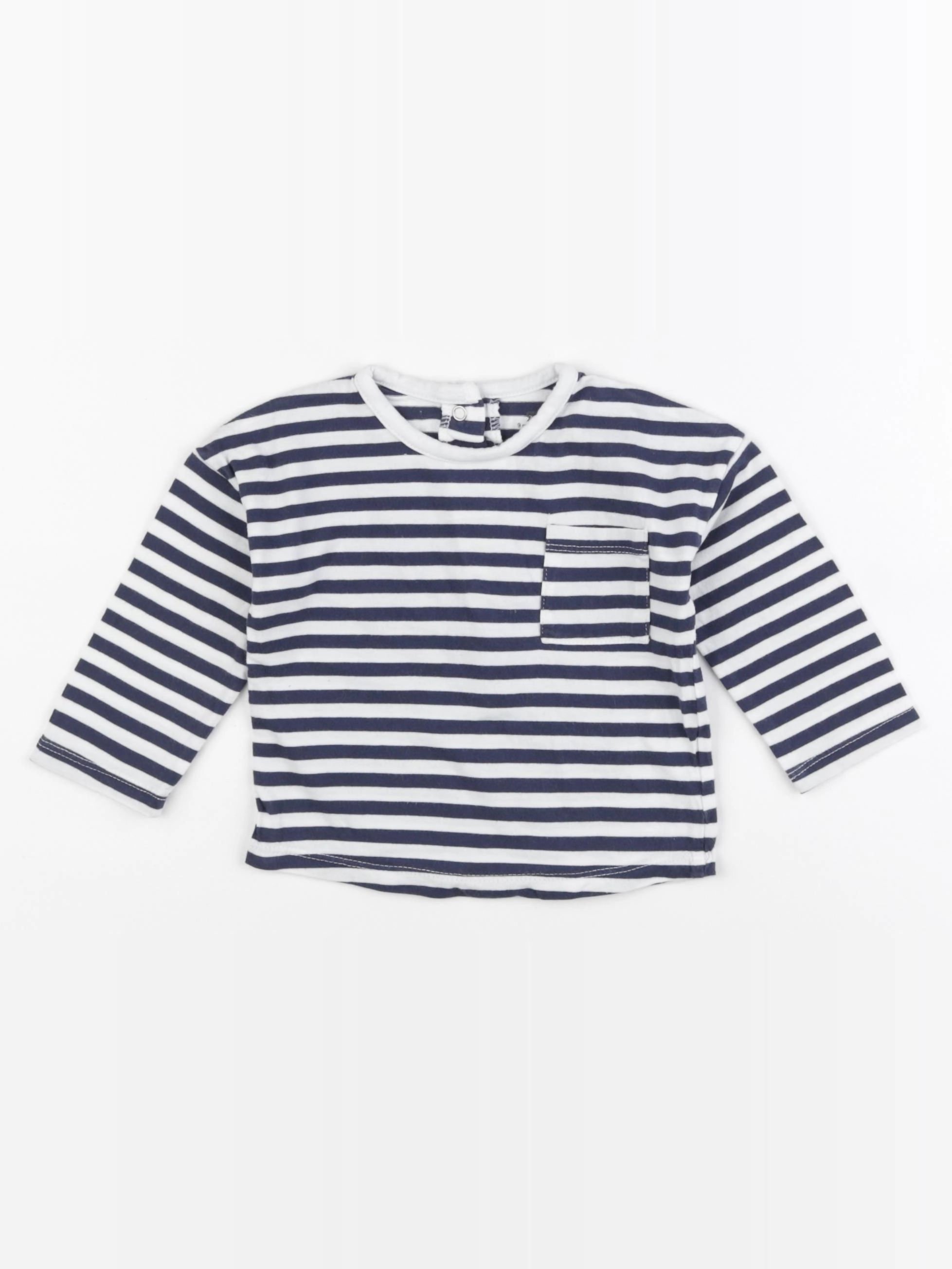 La Redoute - tee-shirt blanc, bleu - 9 mois