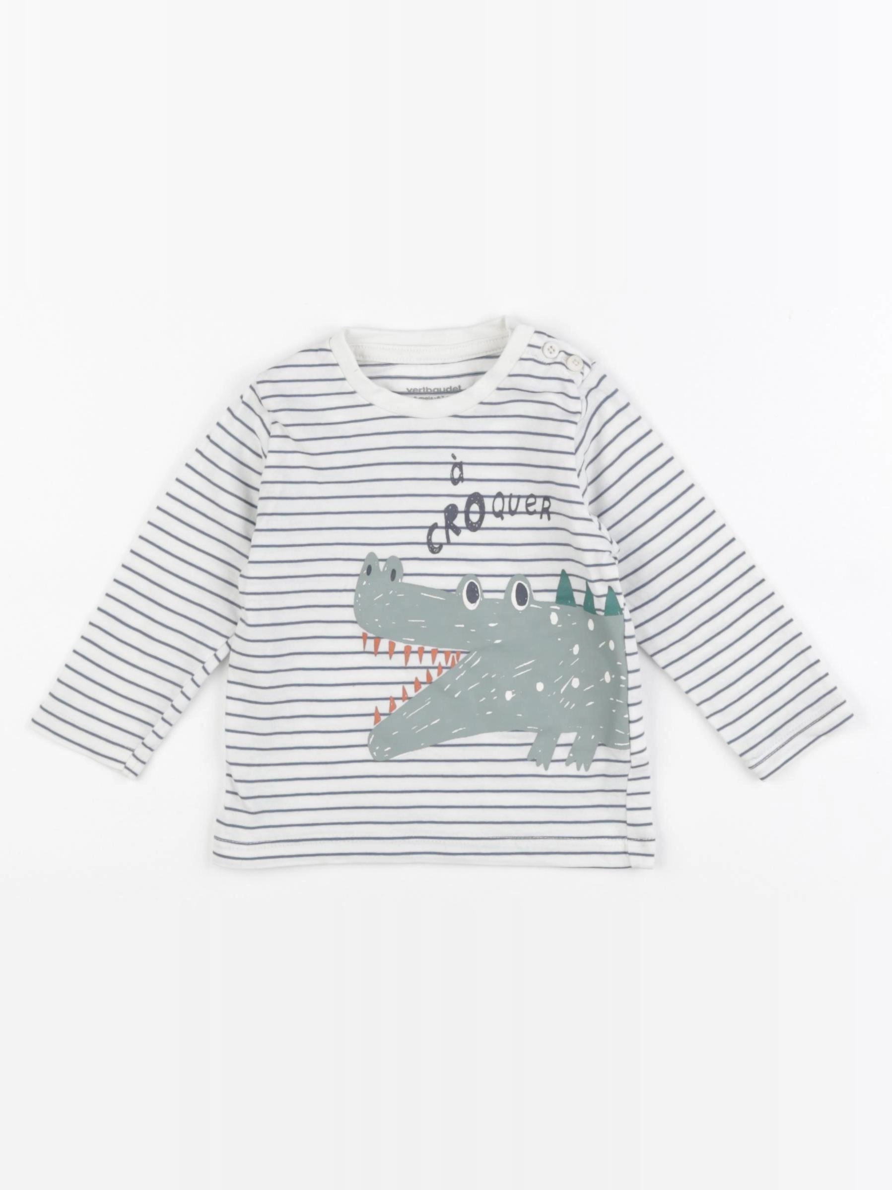 Vertbaudet - tee-shirt blanc, bleu - 6 mois