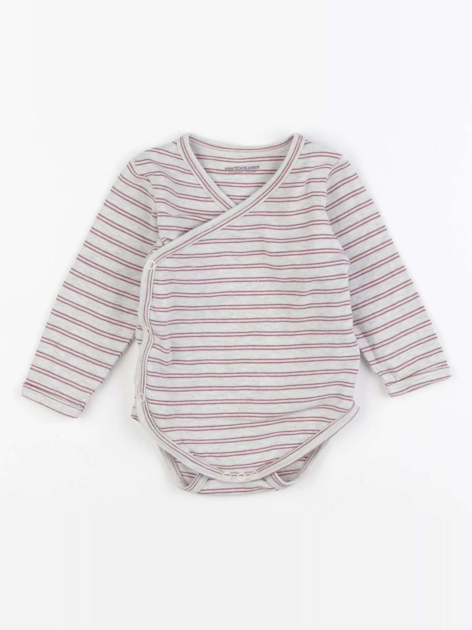 Vertbaudet - body gris, rouge - 12 mois