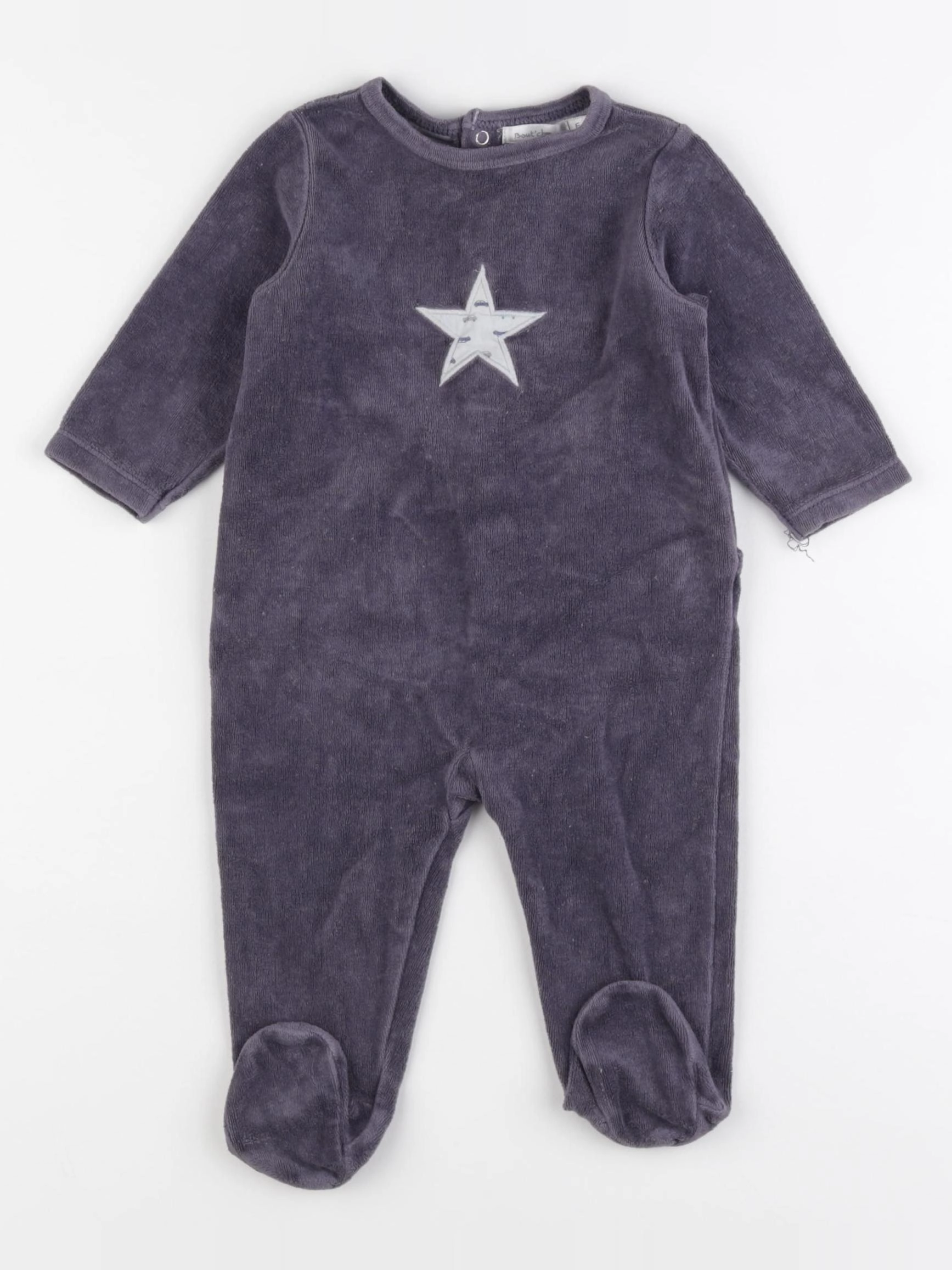 Boutchou - pyjama velours gris - 6 mois