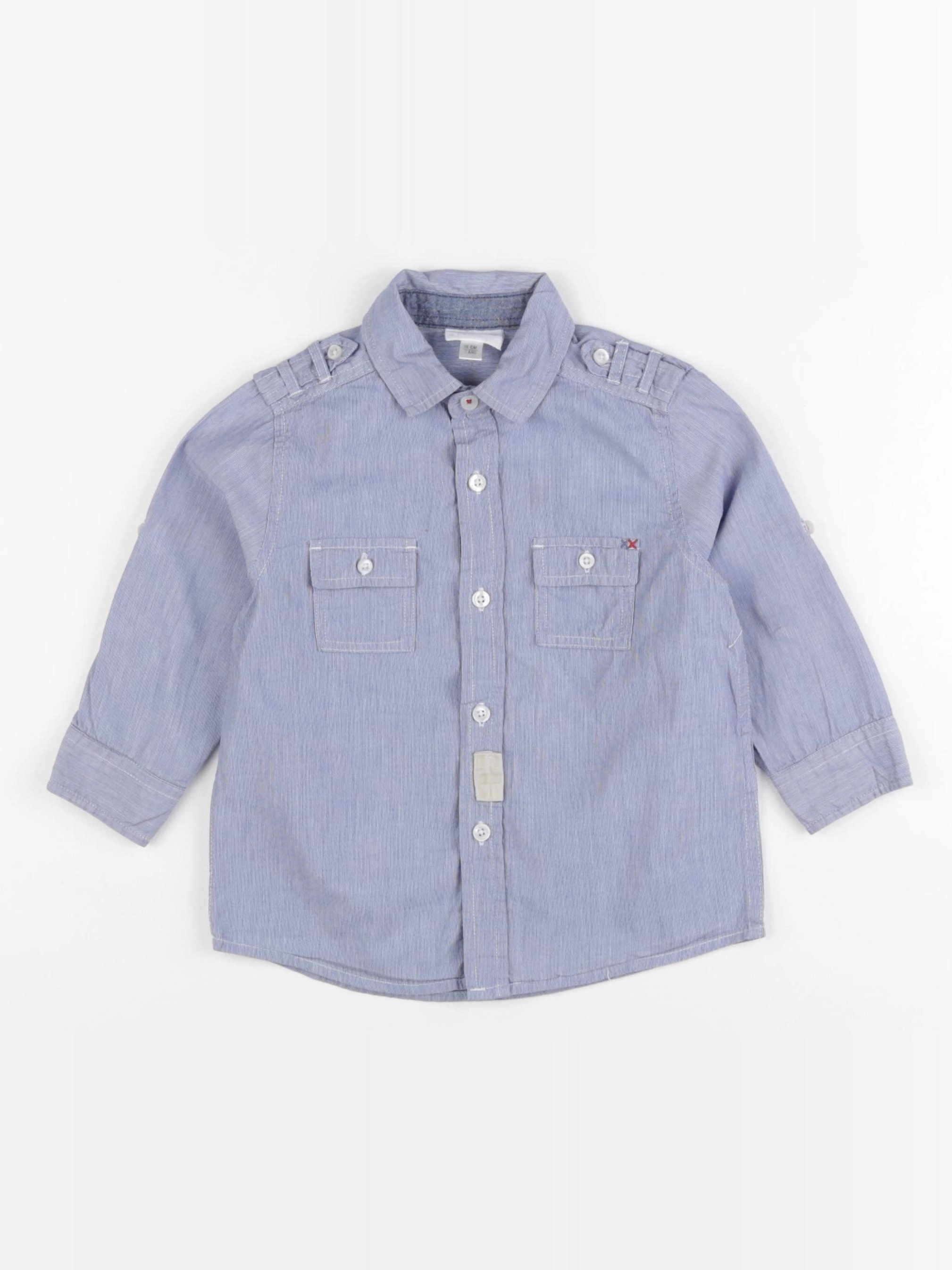Vertbaudet - chemise imprimé au dos bleu - 2 ans