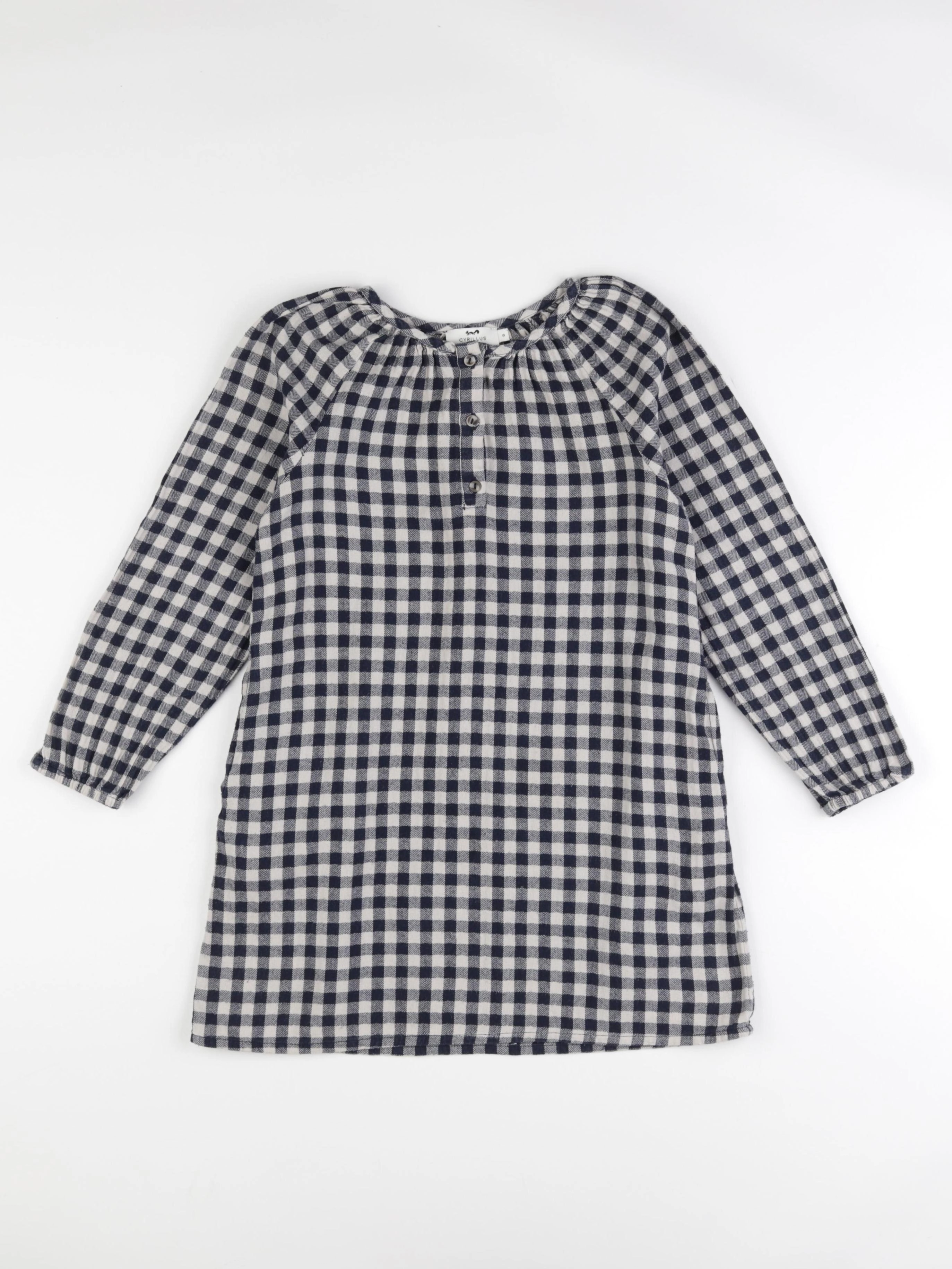Cyrillus - robe beige, bleu - 8 ans