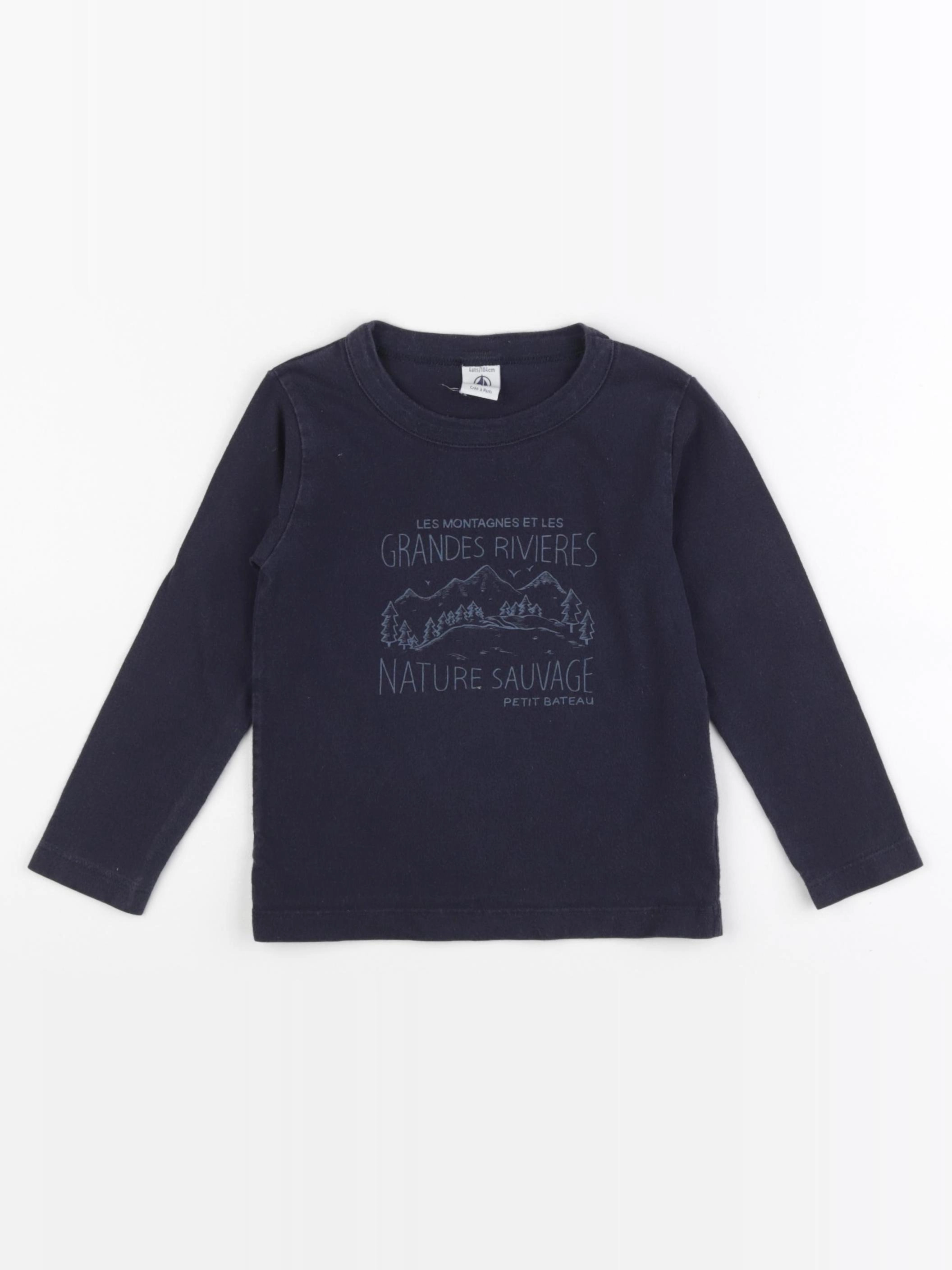 Petit Bateau - tee-shirt bleu - 4 ans