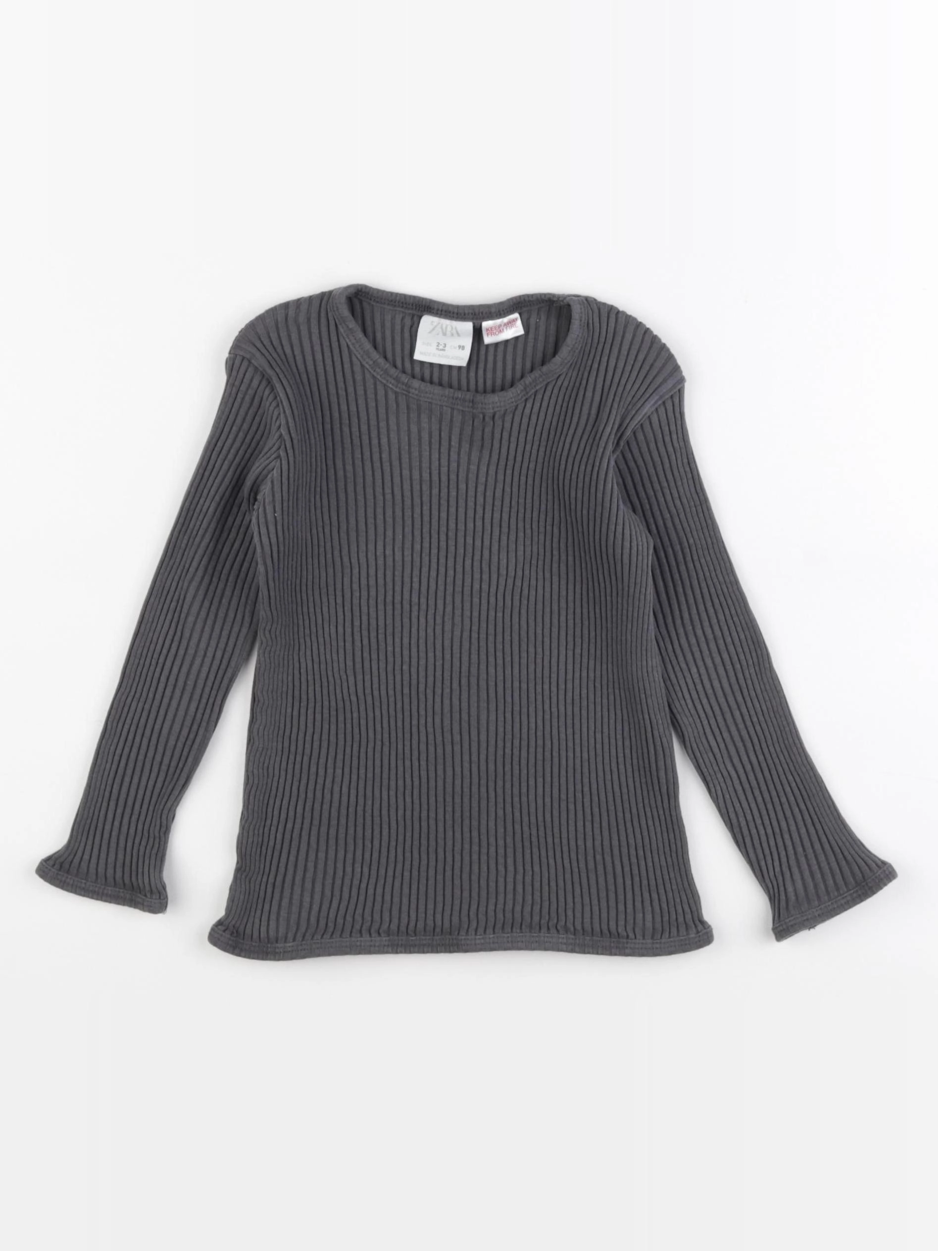 Zara - tee-shirt gris - 2/3 ans
