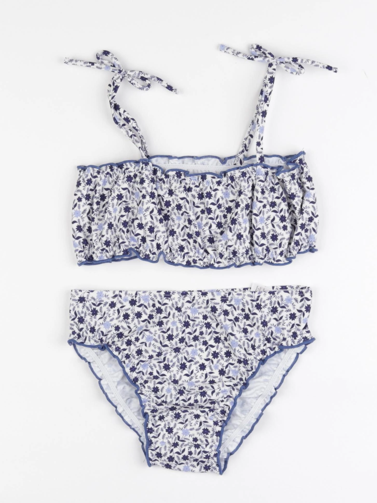 Vertbaudet - maillot de bain blanc, bleu - 6 ans