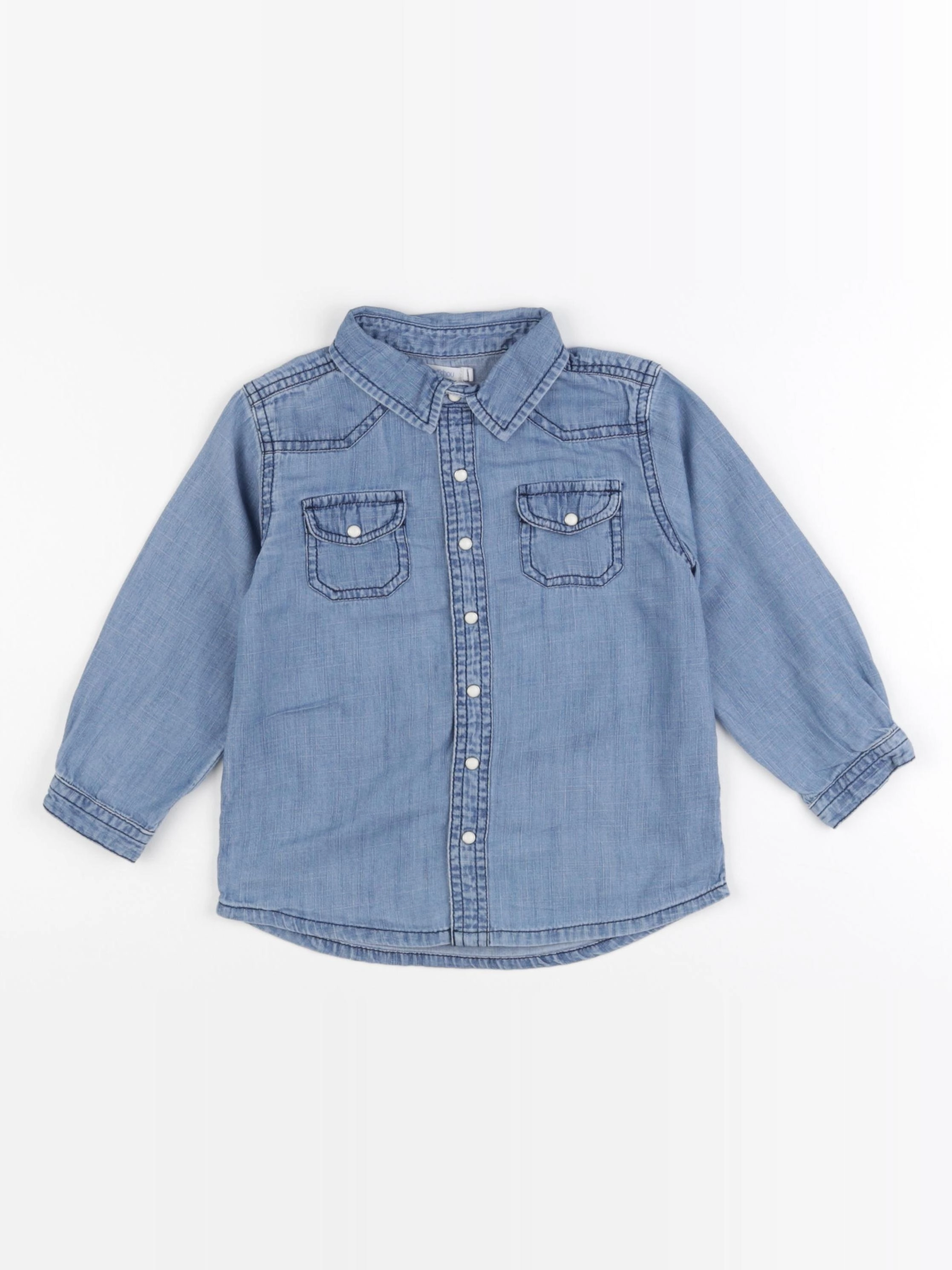 Boutchou - chemise bleu - 36 mois