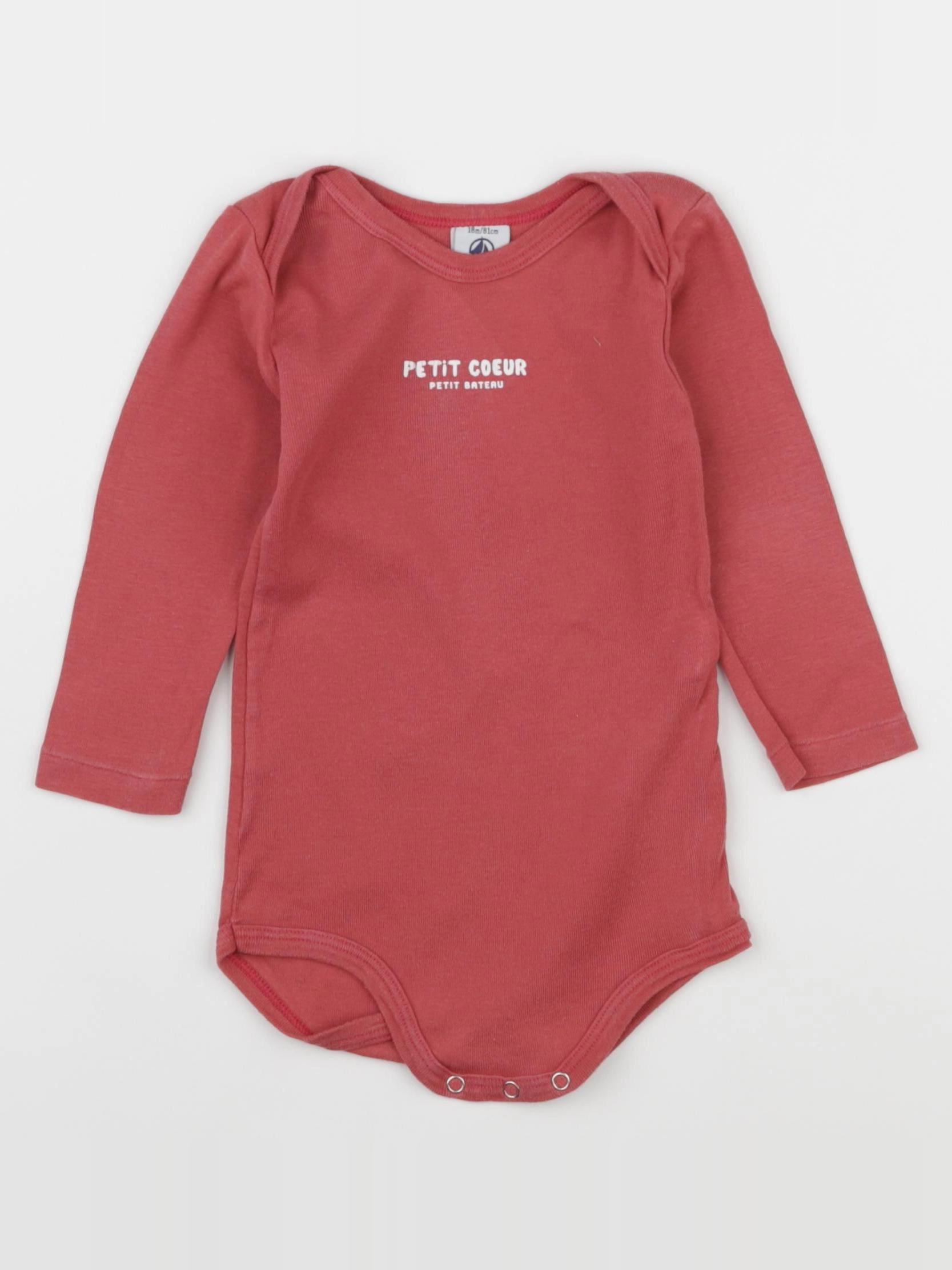 Petit Bateau - body rouge - 18 mois