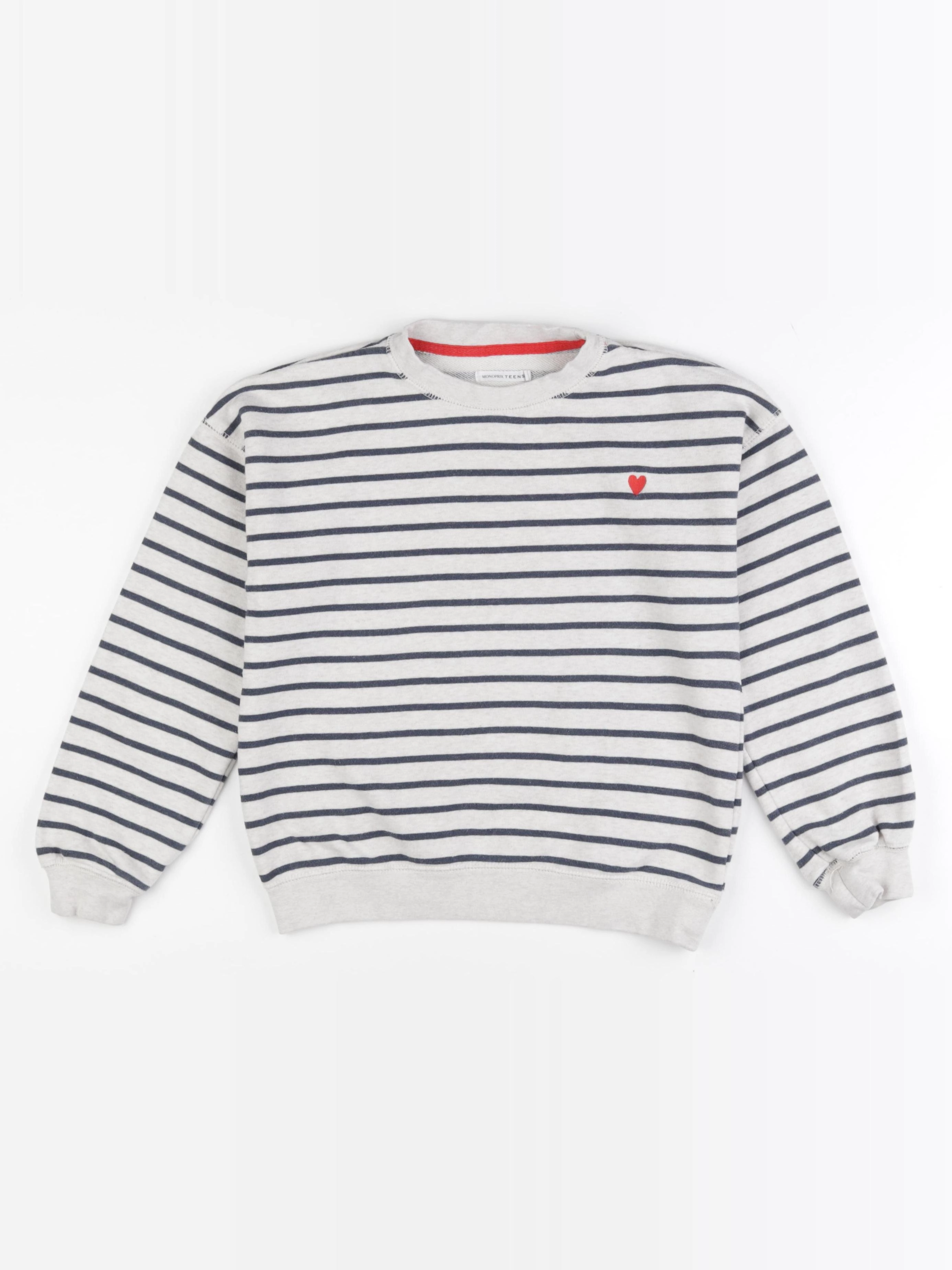 Monoprix - sweat beige, bleu - 10 ans