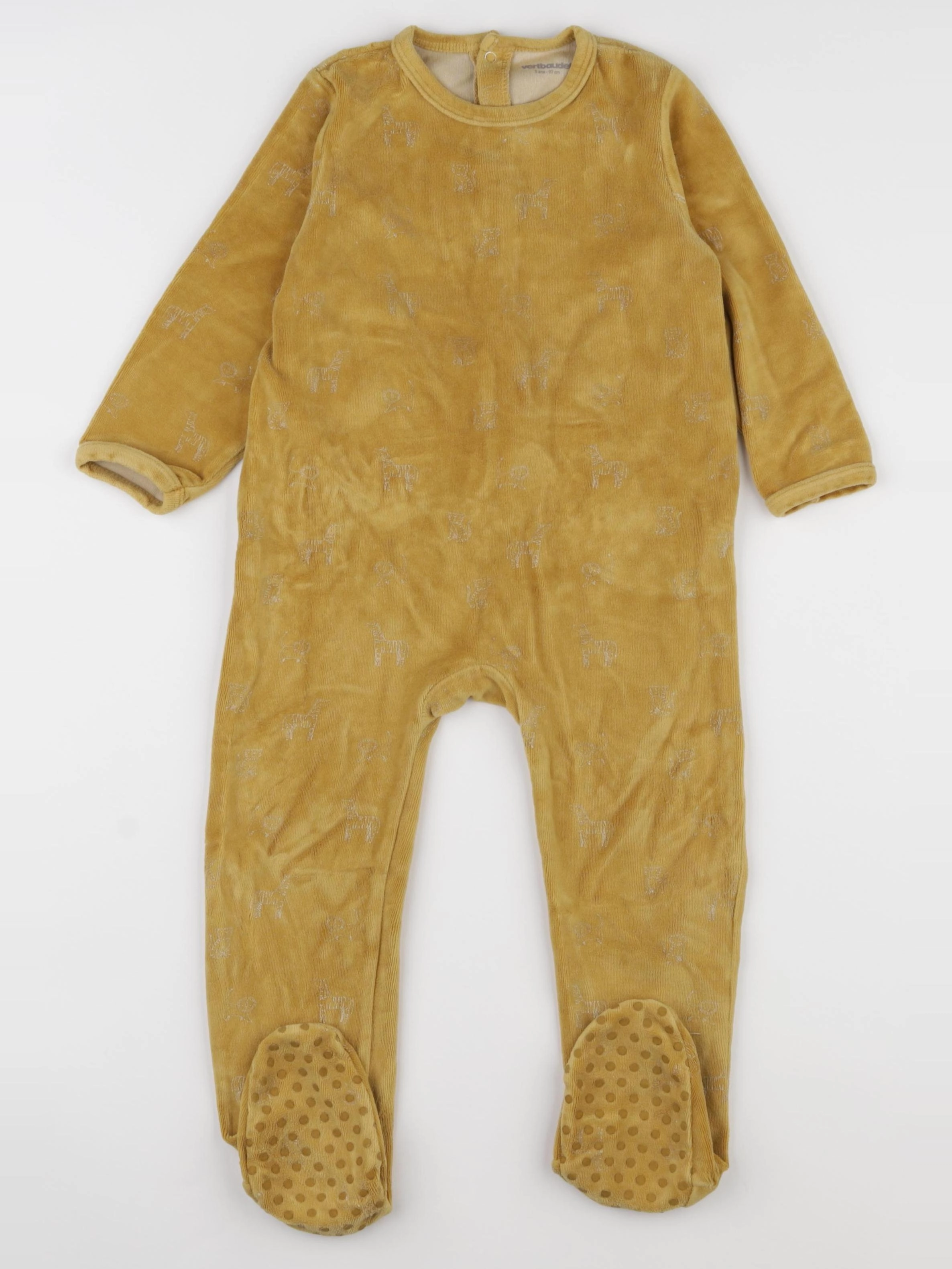 Vertbaudet - pyjama velours jaune - 3 ans