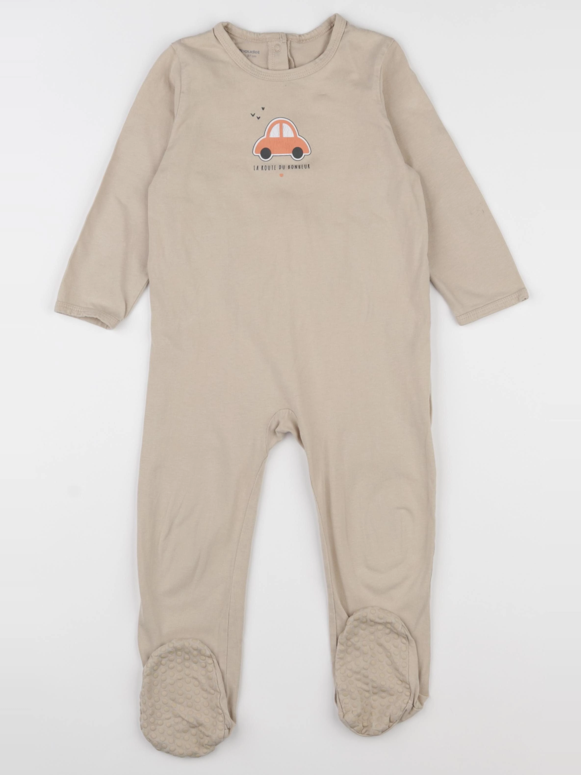 Vertbaudet - pyjama coton beige - 36 mois