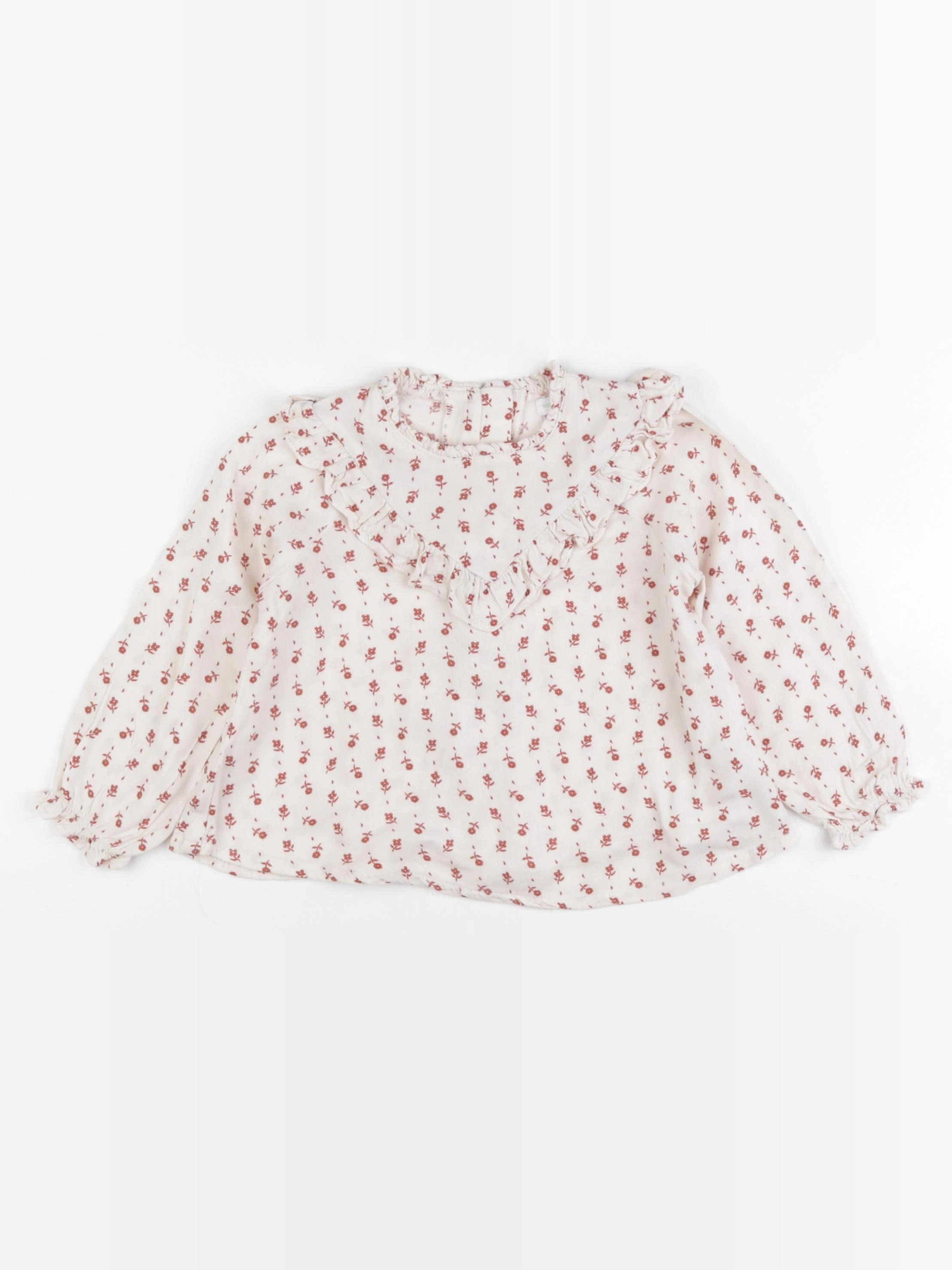 Vertbaudet - blouse beige, orange - 24 mois